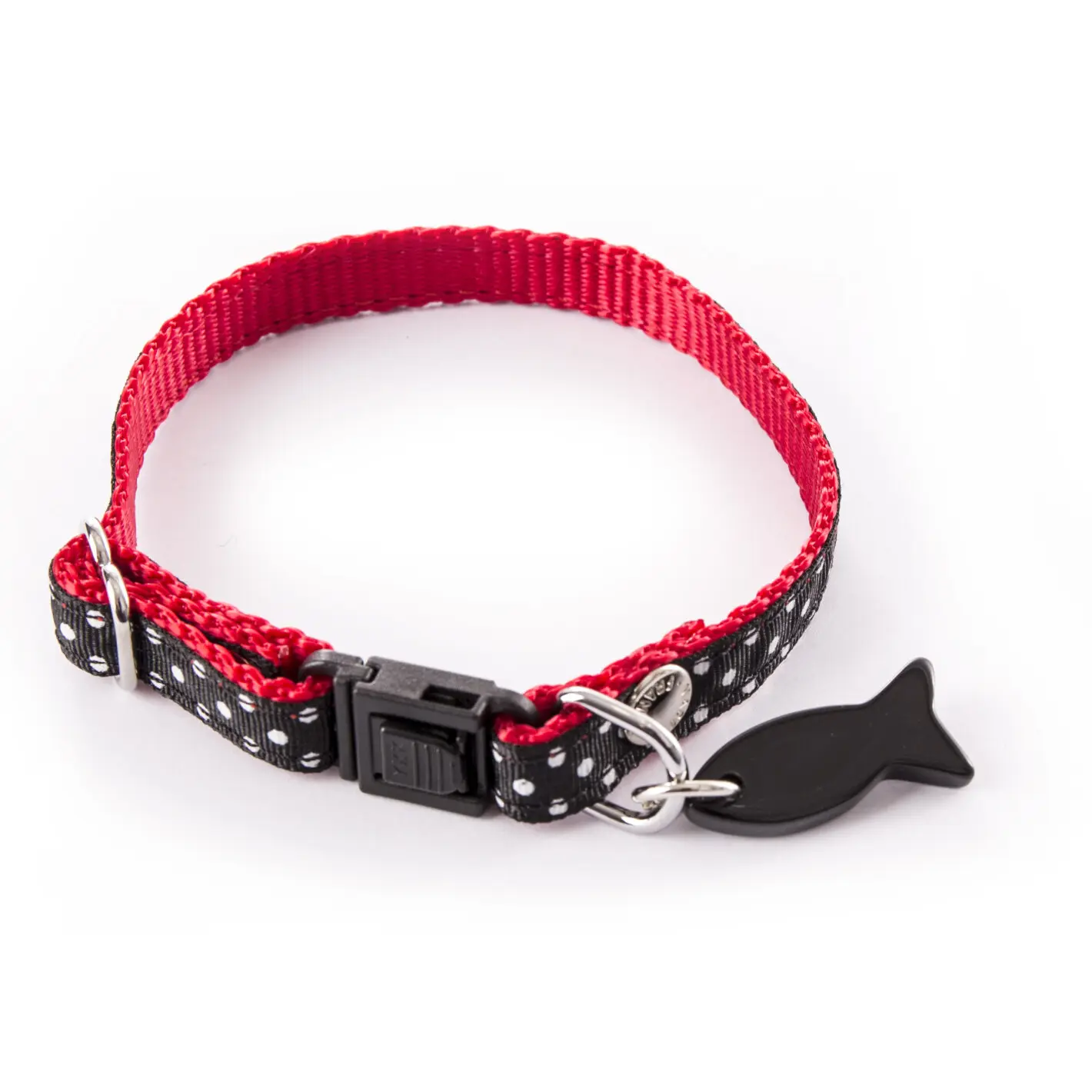 Martin Sellier Noir Cat Collar With Polka Dots