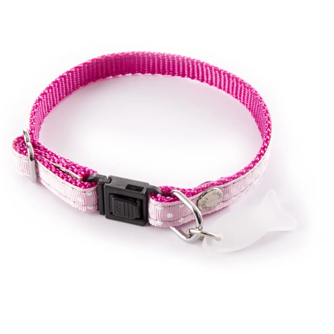 Martin Sellier Rose Cat Collar With Polka Dots