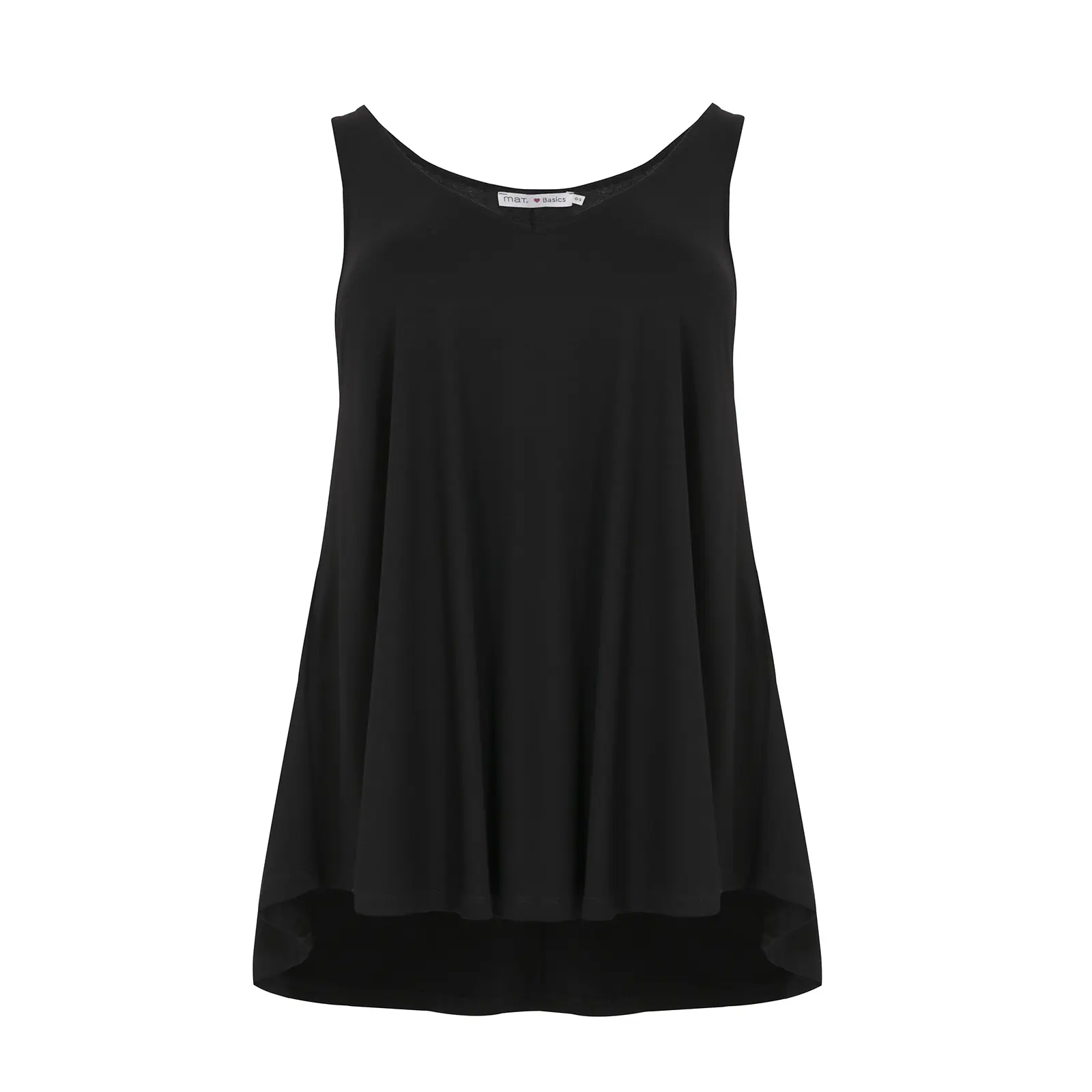 Mat Fashion Women's Noir V-Neck Viscose Tank Top