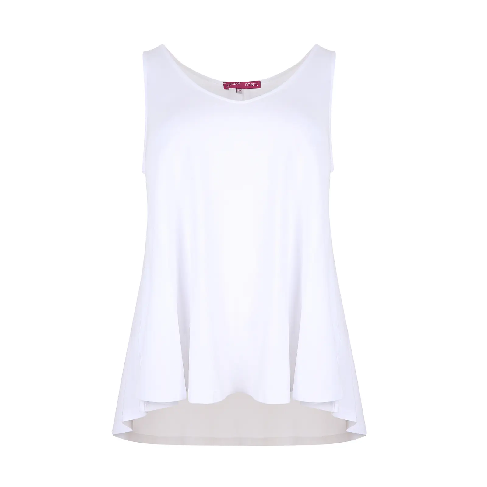 Mat Fashion Women's Blanc V-Neck Viscose Tank Top