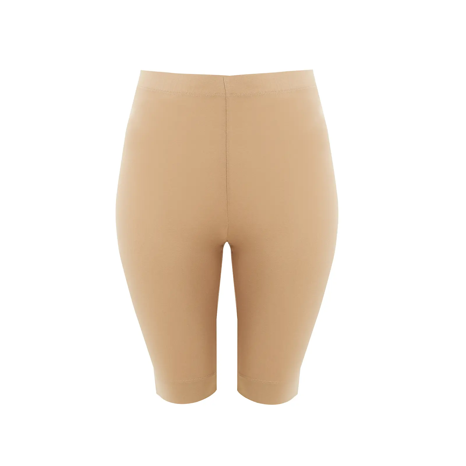 Mat Fashion Women's Beige Viscose Shorts Basic