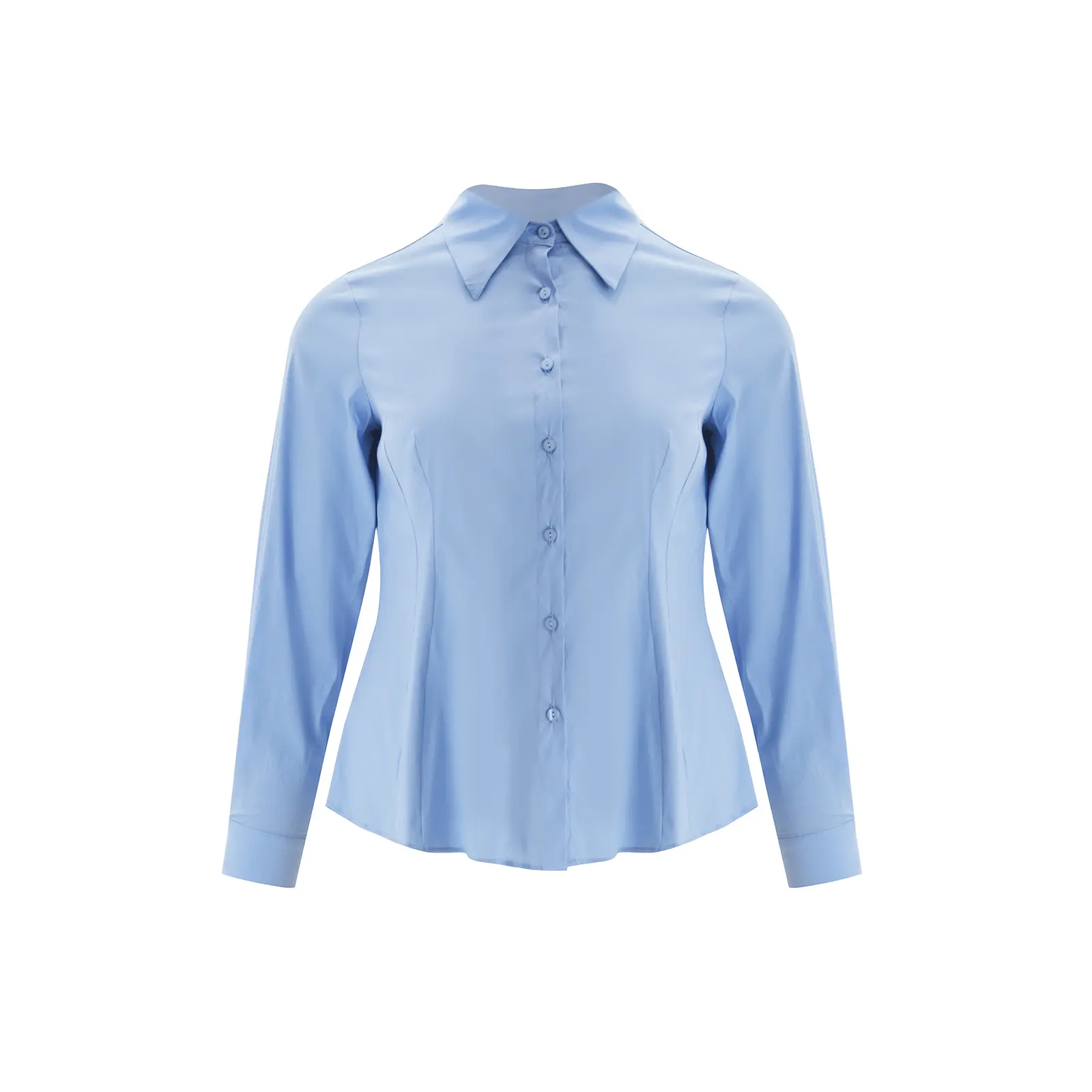 Mat Fashion Women's Bleu Long Sleeve Shirt Basic