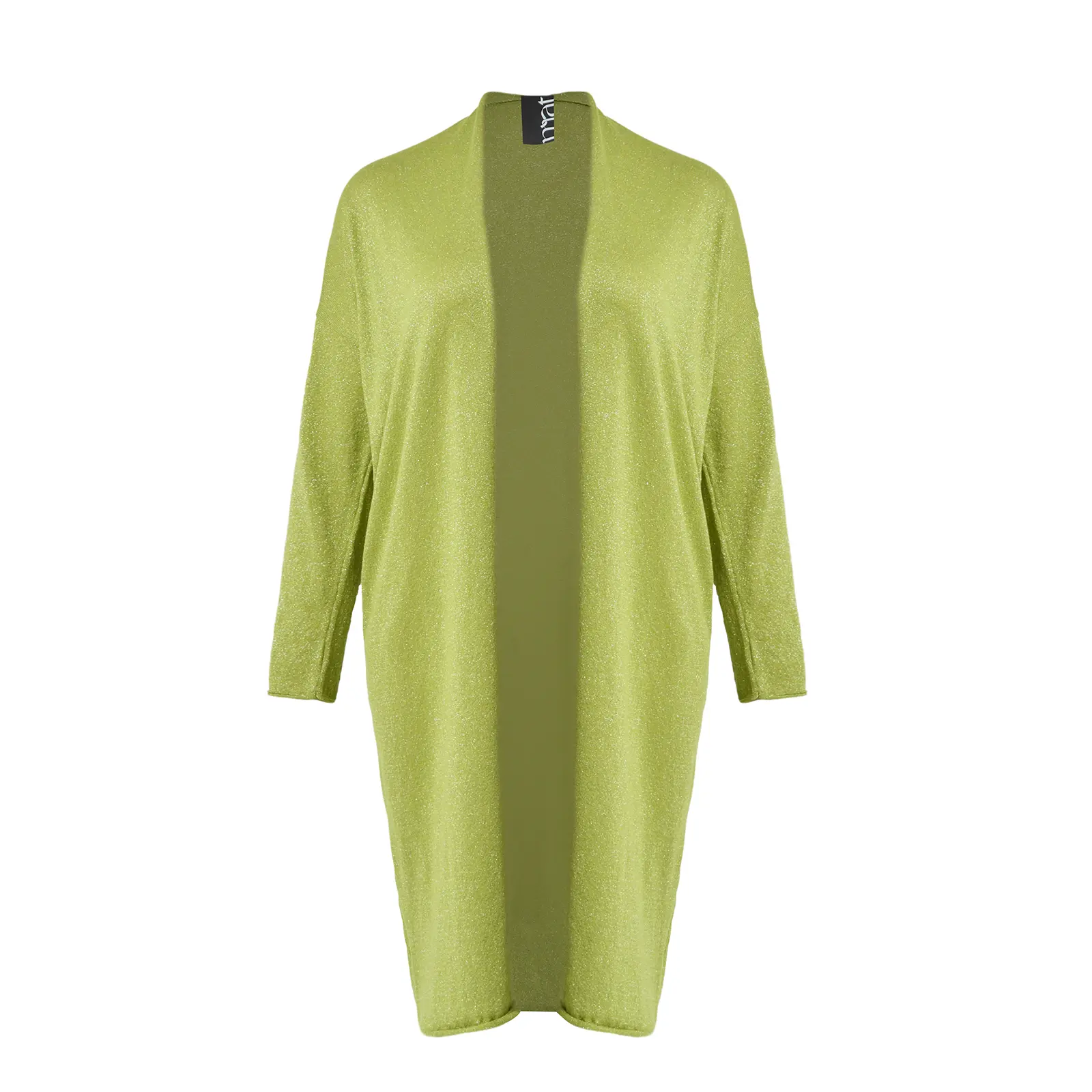 Mat Fashion Women's Vert Long Knitted Cardigan Lurex