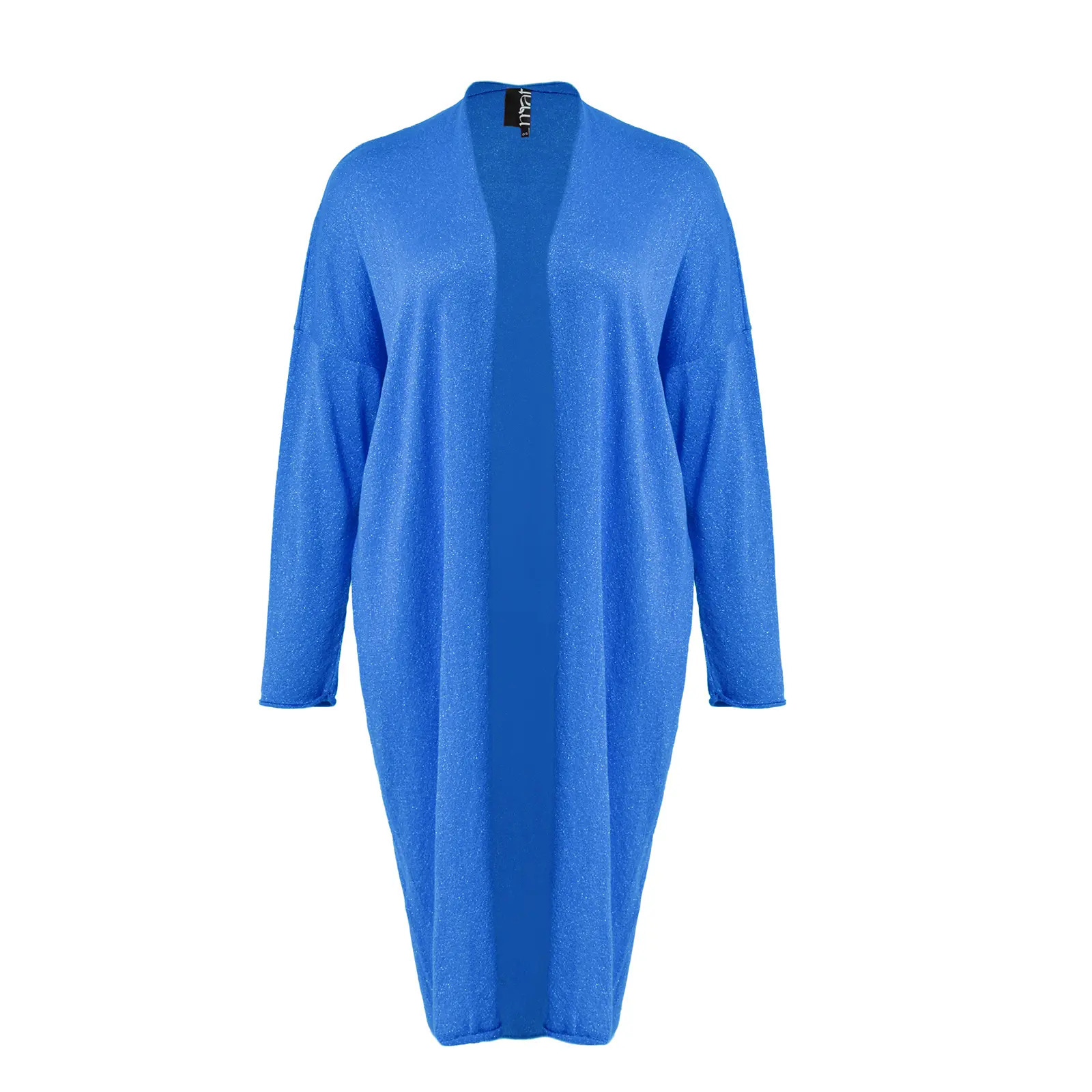 Mat Fashion Women's Bleu Long Knitted Cardigan Lurex