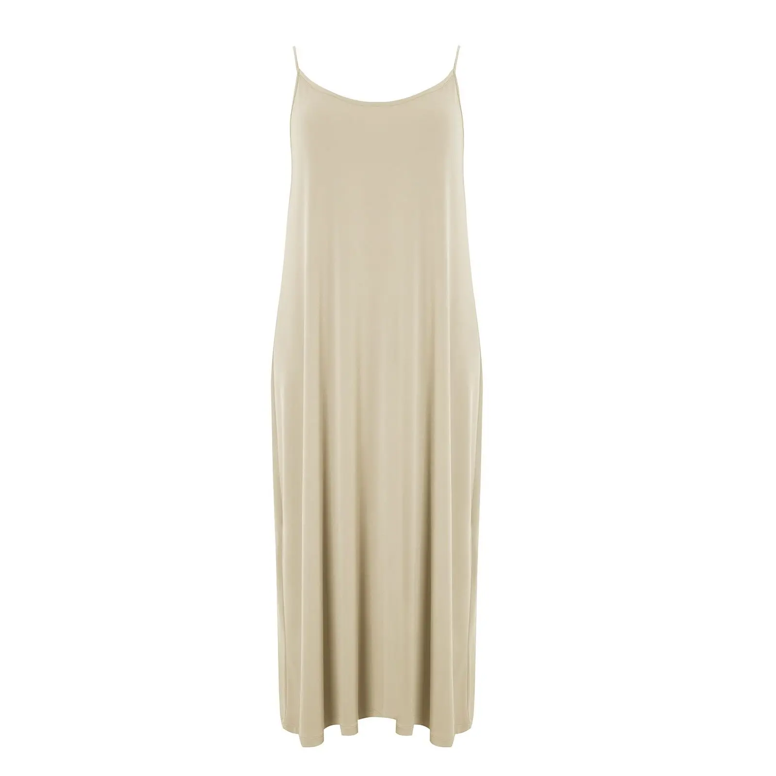 Mat Fashion Women's Beige Sleeveless Dress For Basic