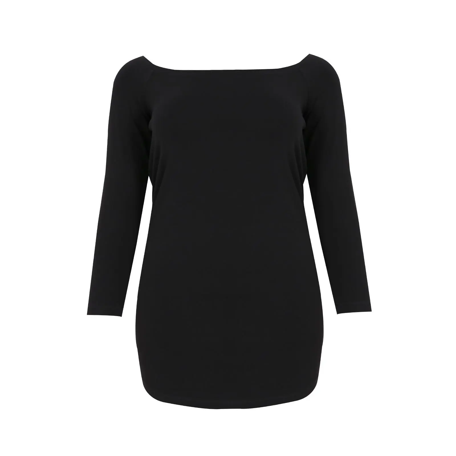 Mat Fashion Noir Long Sleeve Blouse Dress Woman Basic