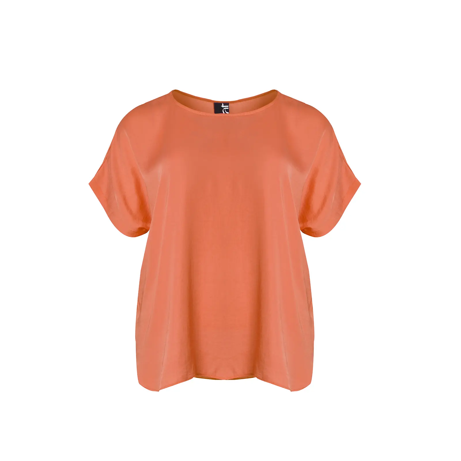 Mat Fashion Women's Orange Round Neck Top