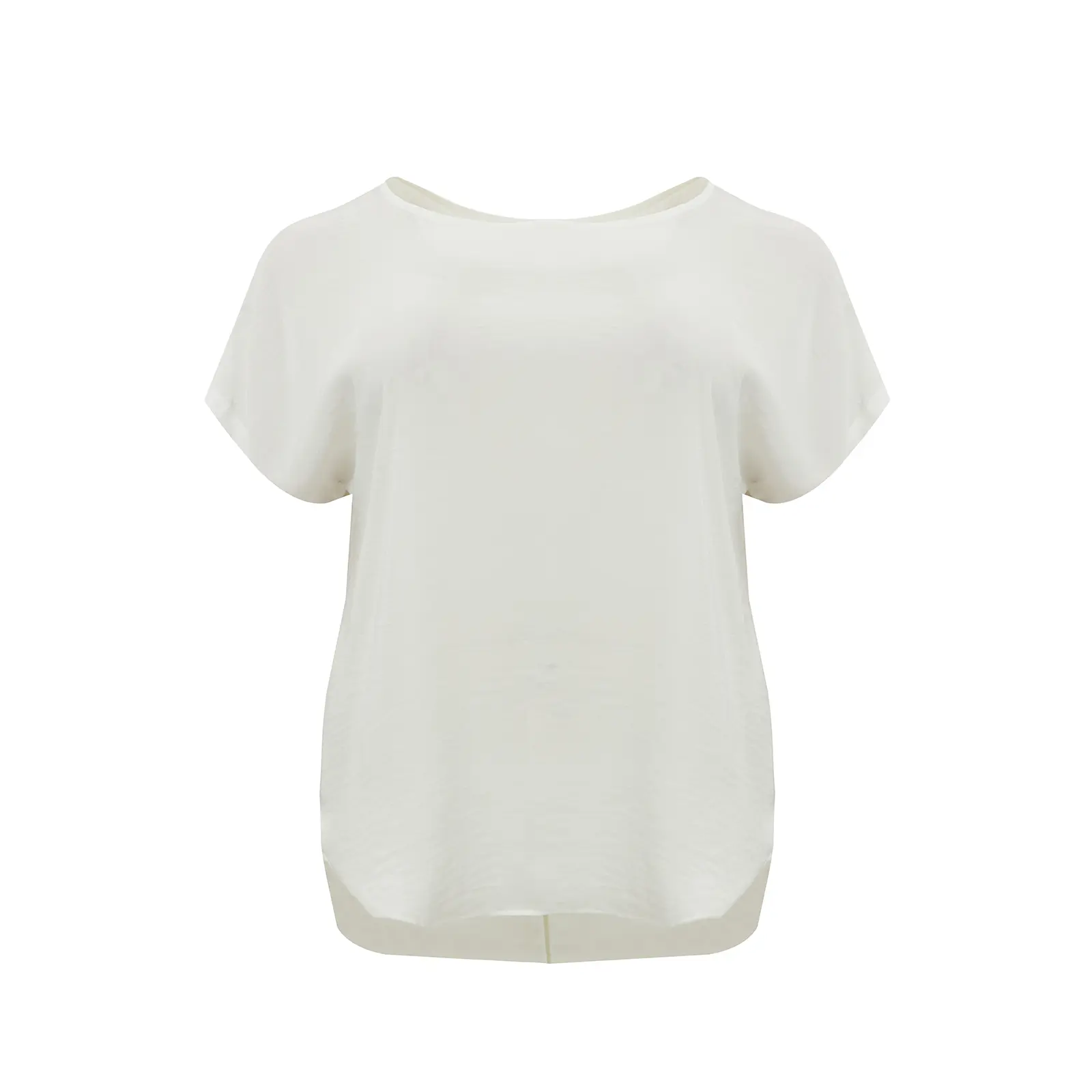 Mat Fashion Women's Blanc Round Neck Top