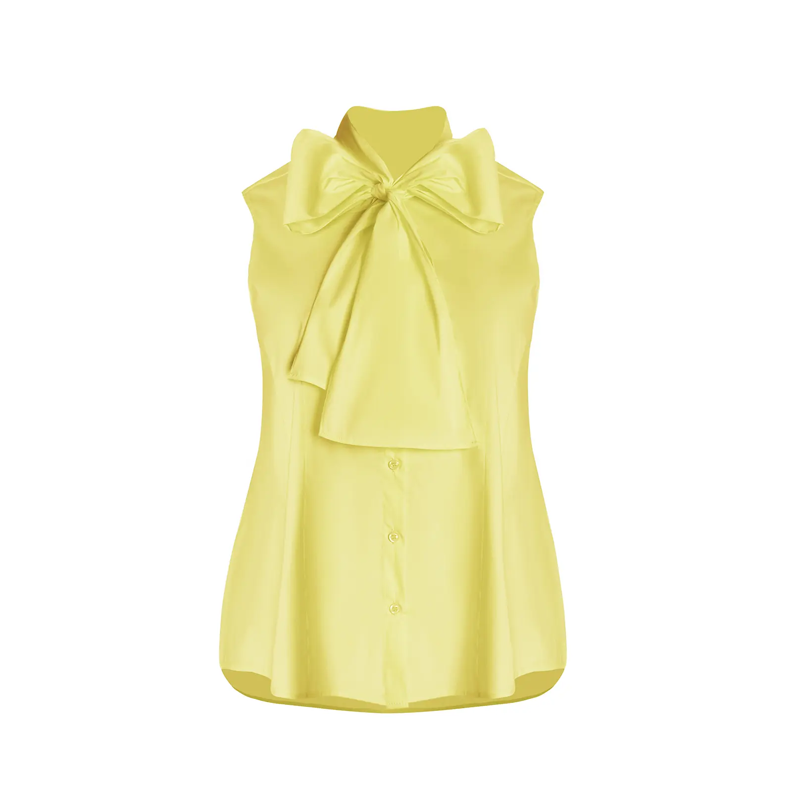 Mouwloze Blouse met Knoopdetail Dames Mat Fashion