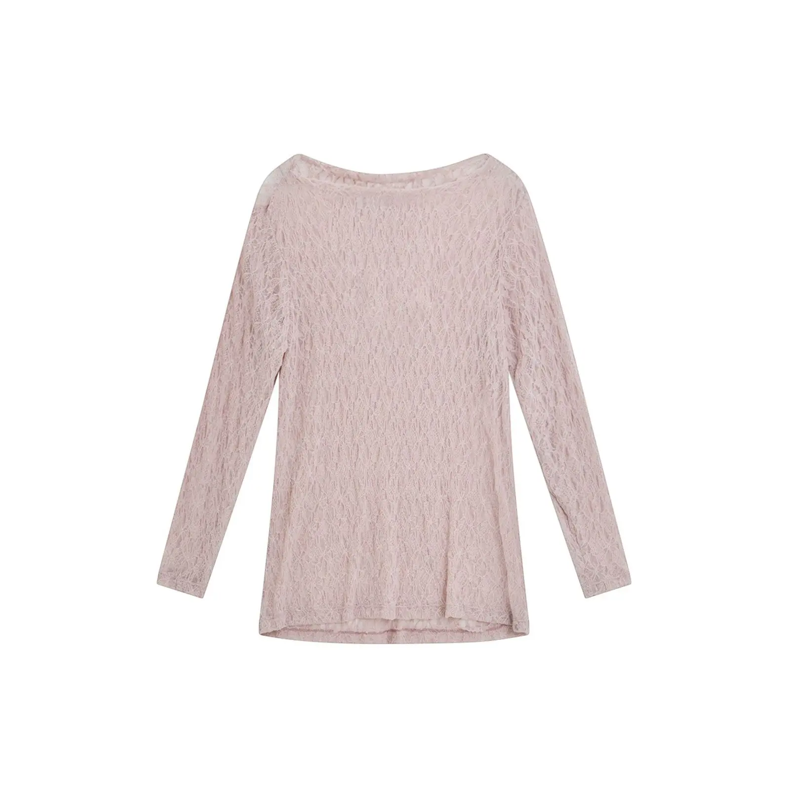 Mat Fashion Women's Rose Lace Long Sleeve Blouse For