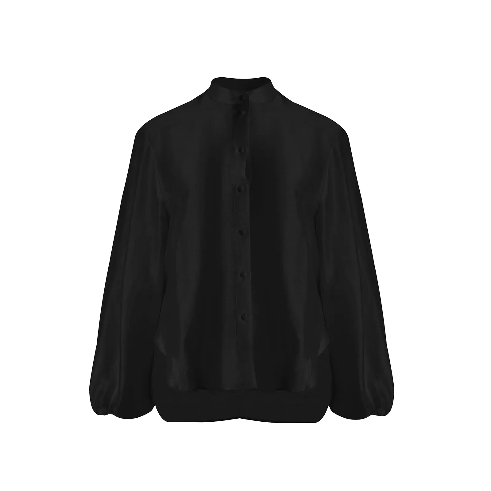 Mao-Krag-Bluse Damen Mat Fashion