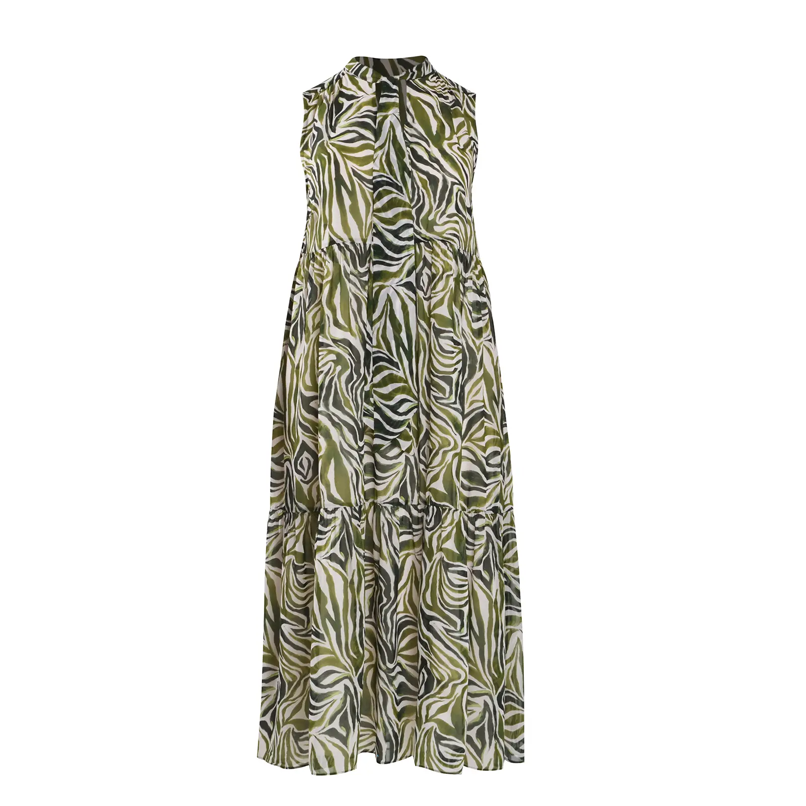 Mat Fashion Women's Vert Sleeveless Dress For Zebra Print