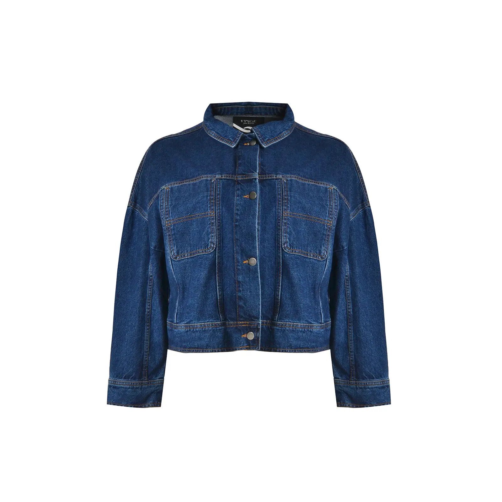 Mat Fashion Women's Bleu Crop Denim Jacket