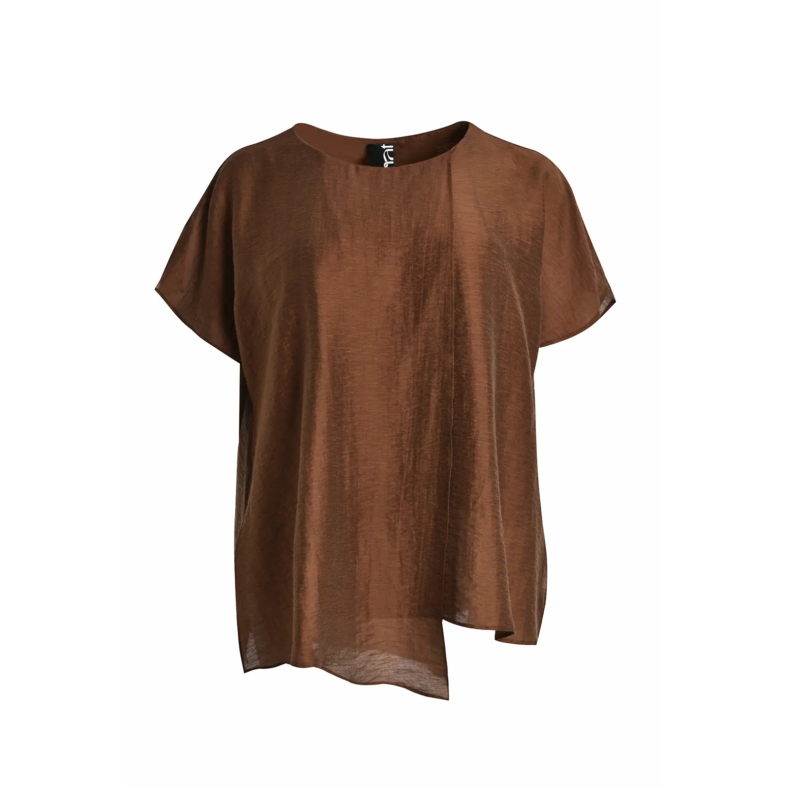 Mat Fashion Women's Marron Mixed Linen Blouse Layered