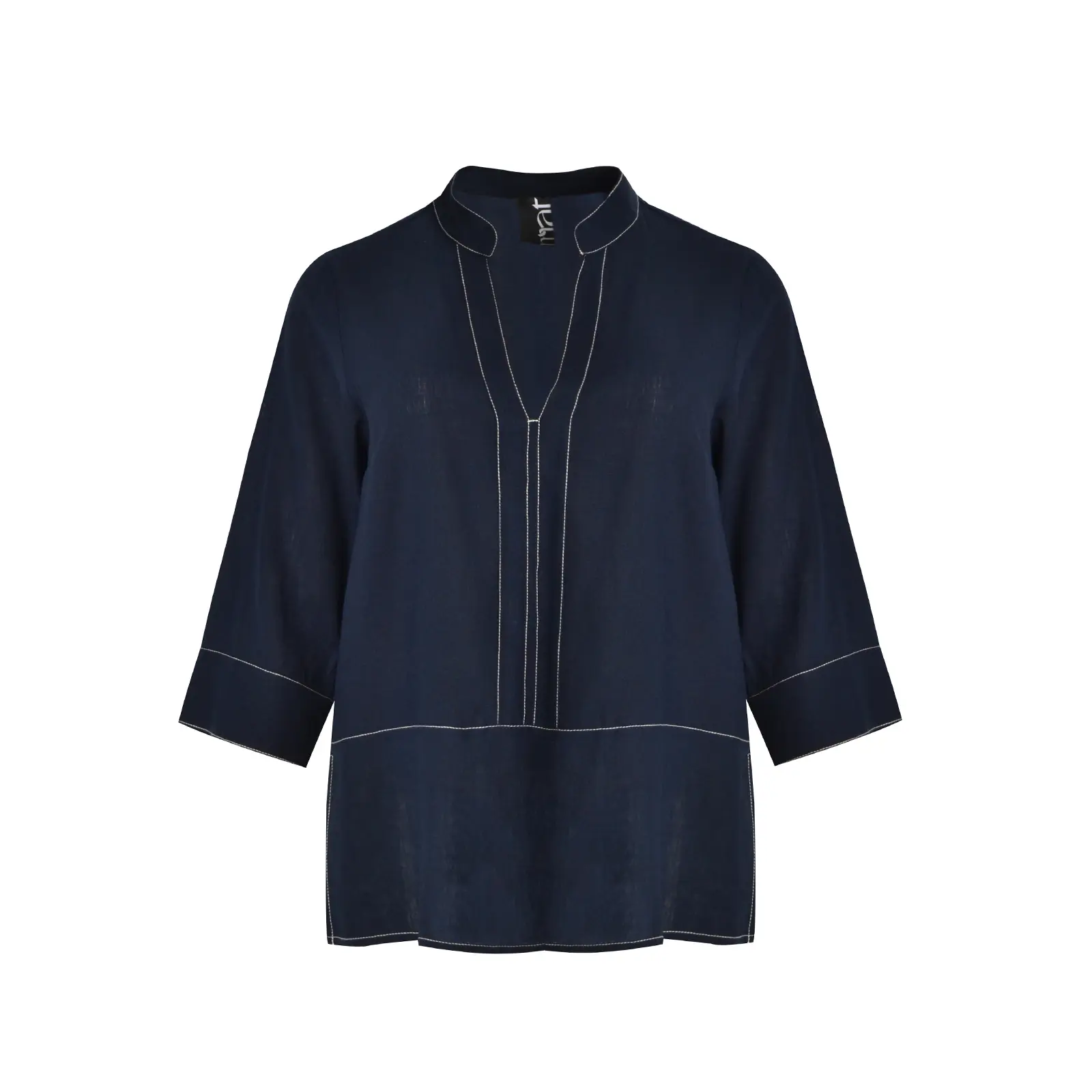 Blusa col mandarino in viscosa donna