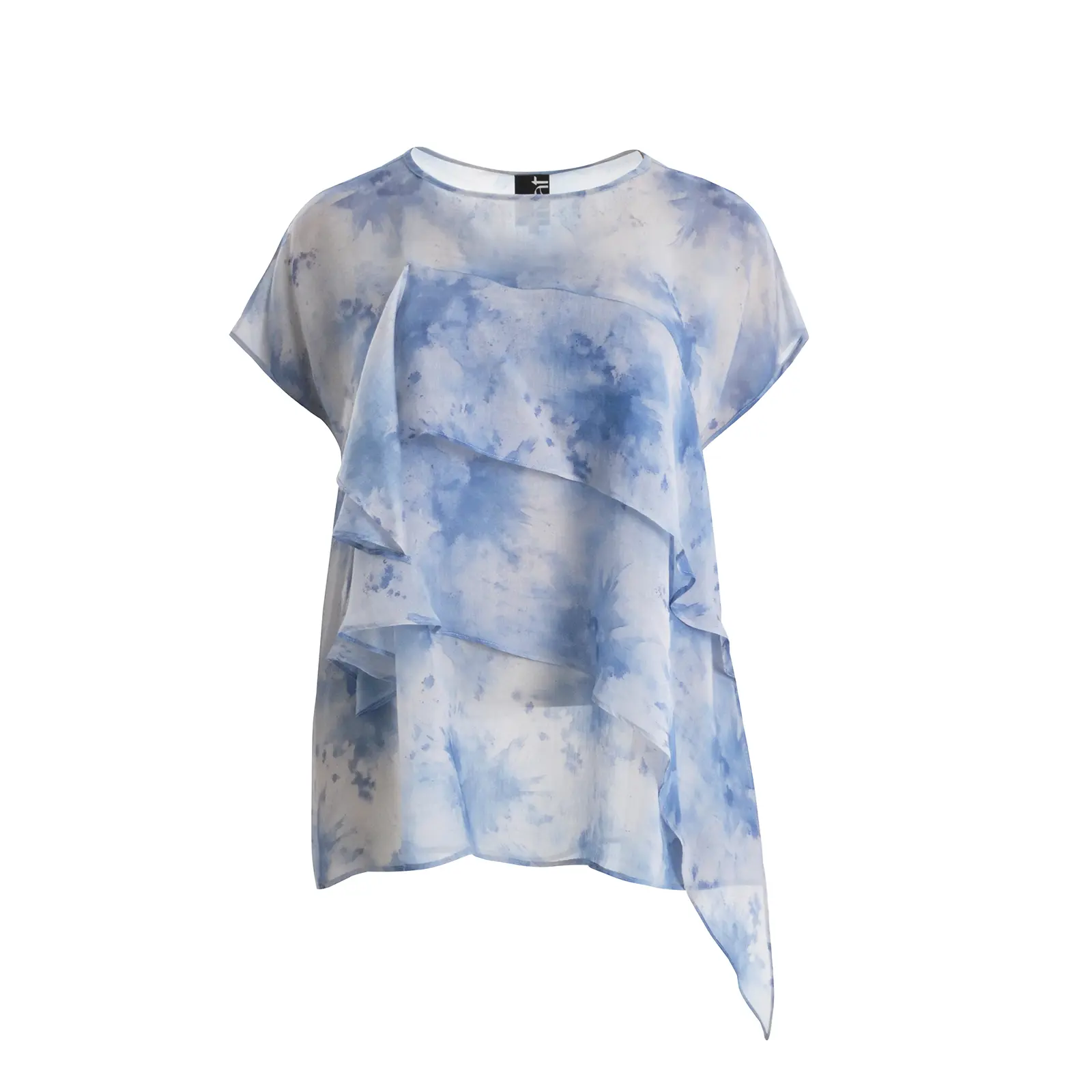 Mat Fashion Women's Bleu Blouse Layered Tie-Dye