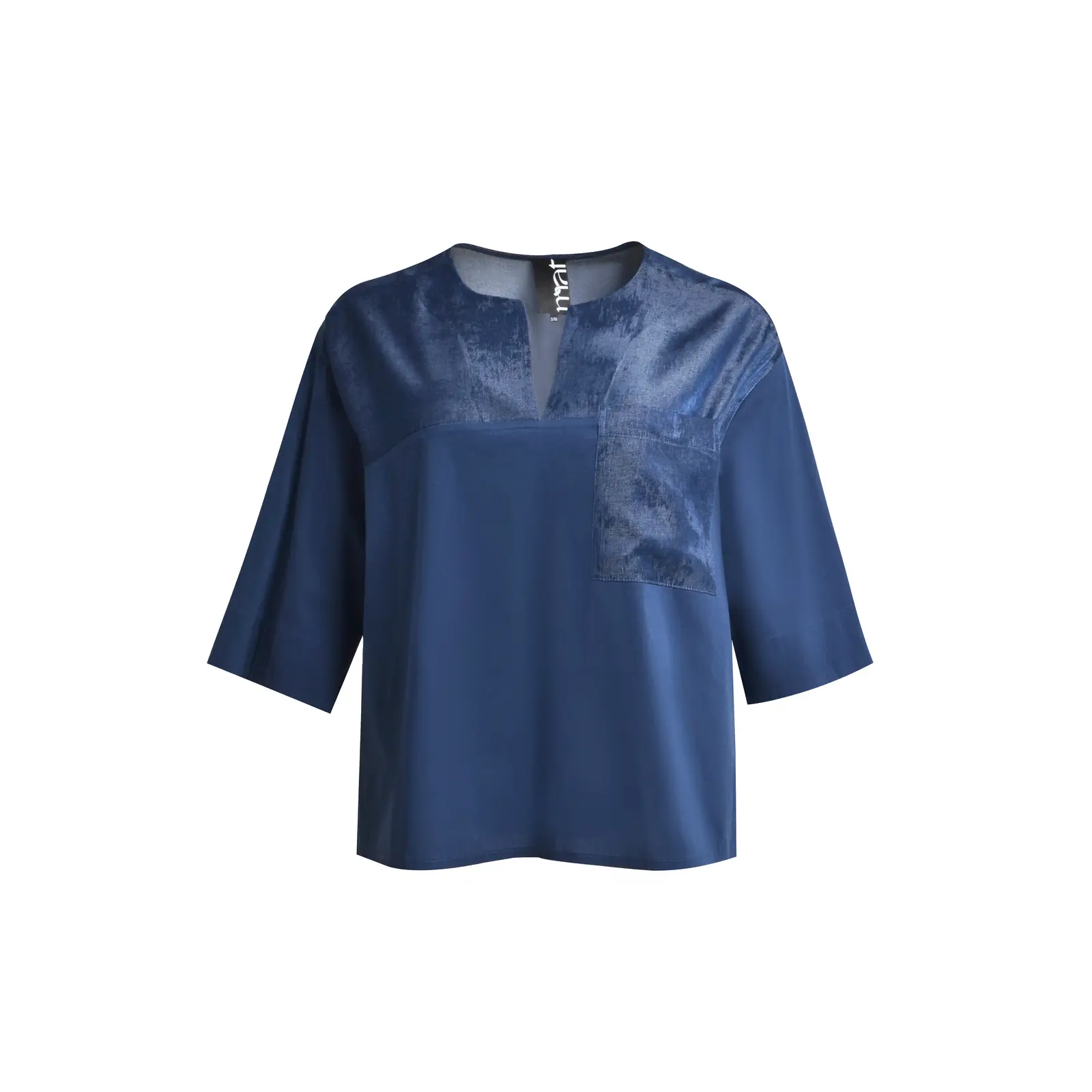 Mat Fashion Women's Bleu Chest Pocket Blouse
