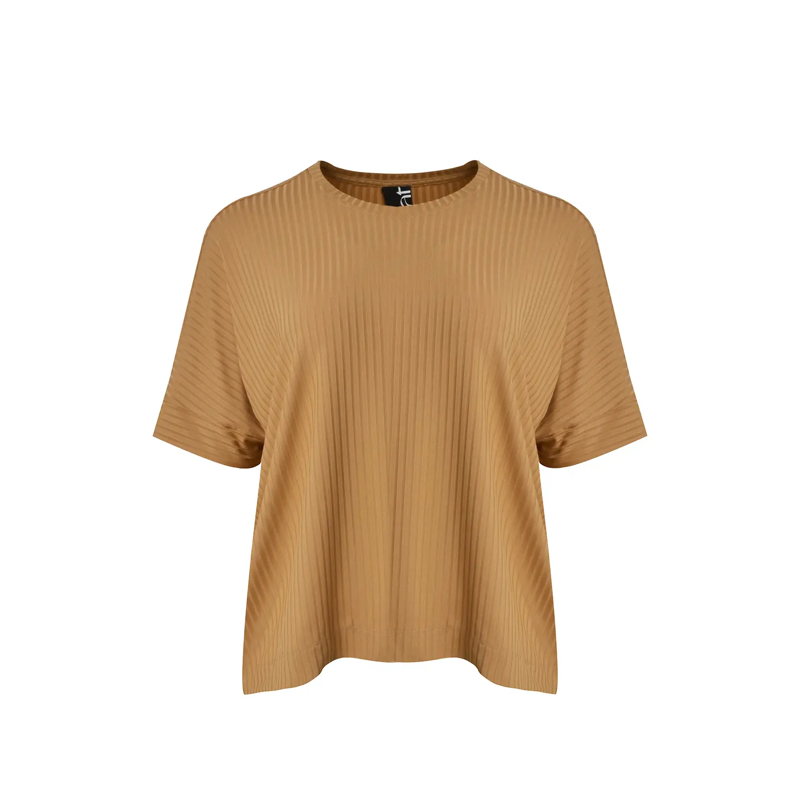 Mat Fashion Women's Beige Ribbed Blouse For