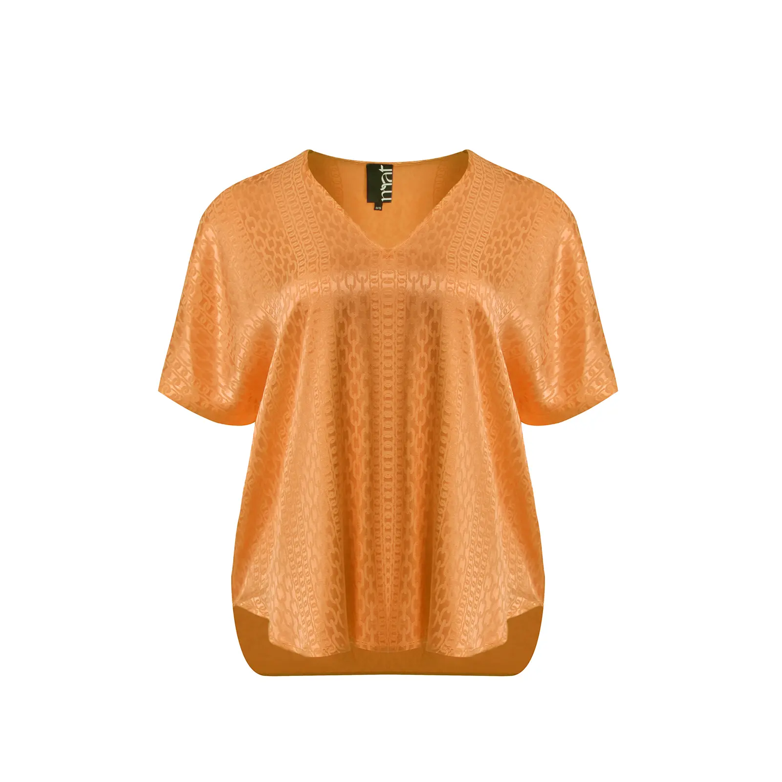 Mat Fashion Women's Orange V-Neck Viscose Blouse