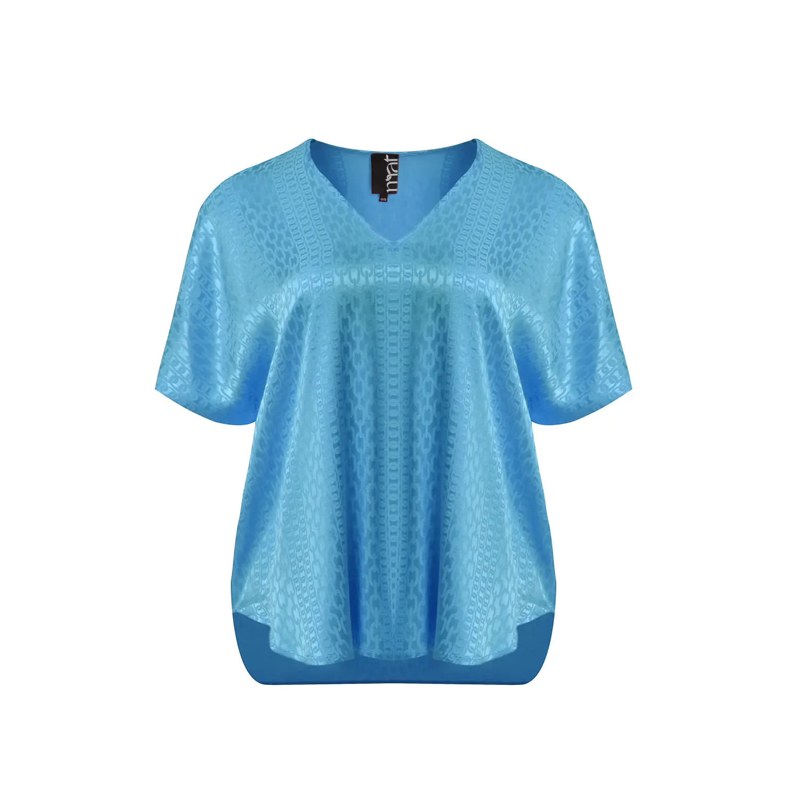Mat Fashion Women's Bleu V-Neck Viscose Blouse