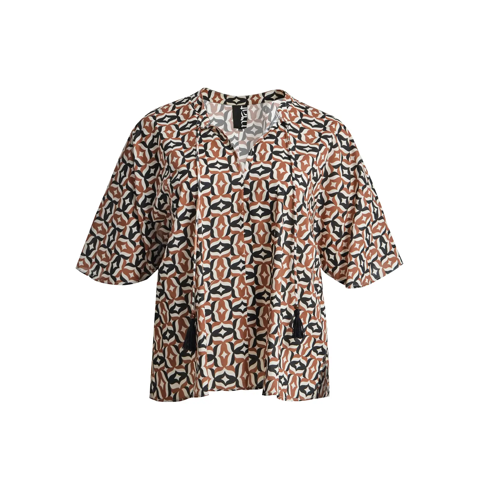 Mat Fashion Women's Noir Blouse Geometric