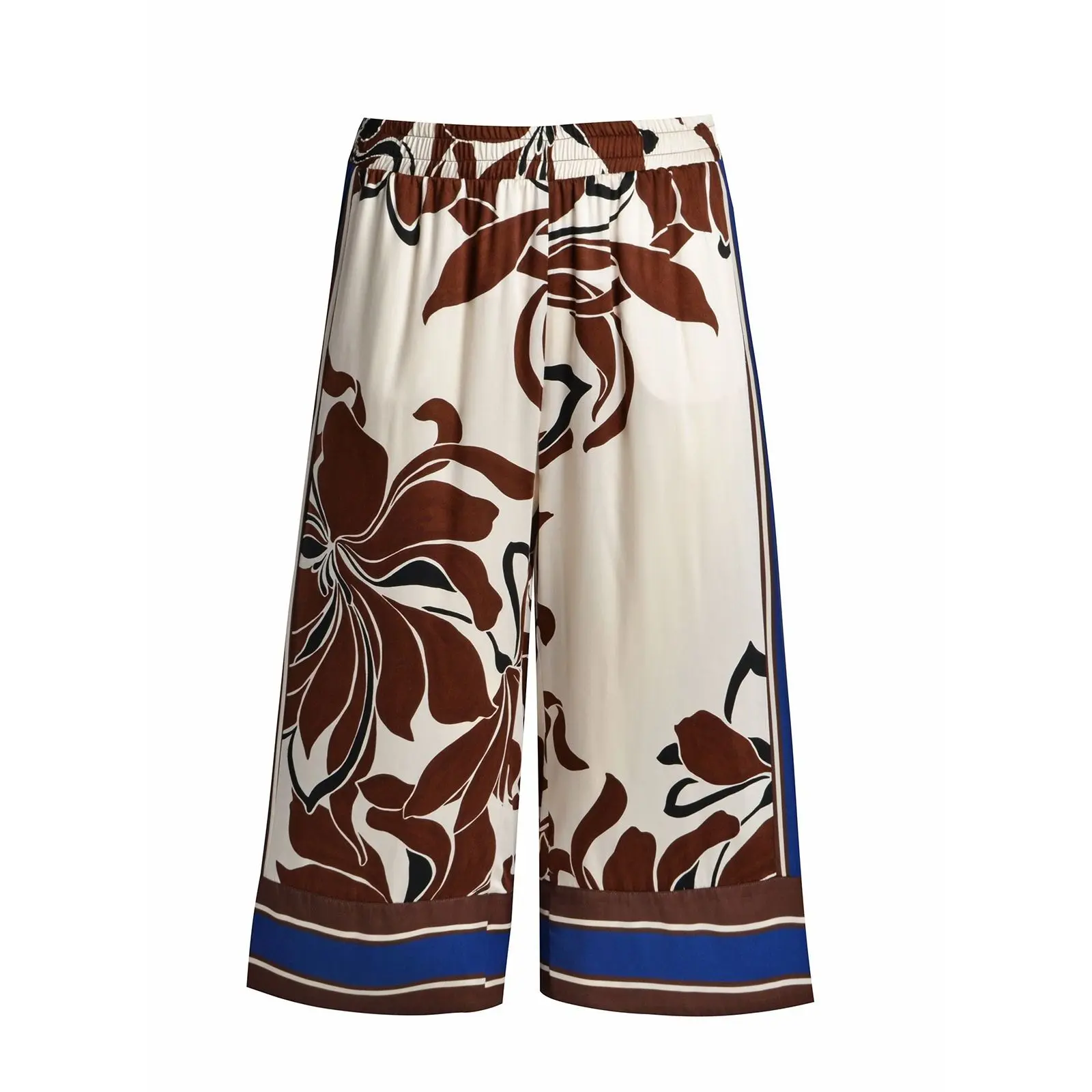 Mat Fashion Women's Marron Printed Viscose 7/8 Trousers For