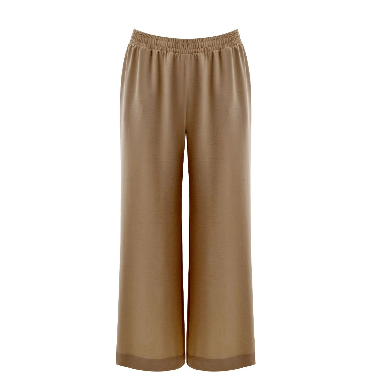Pantaloni larghi in crêpe lavato all'aria donna