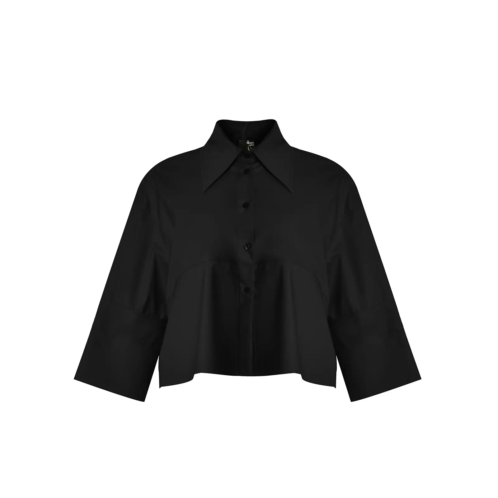 Mat Fashion Women's Noir Long Sleeve Short Shirt