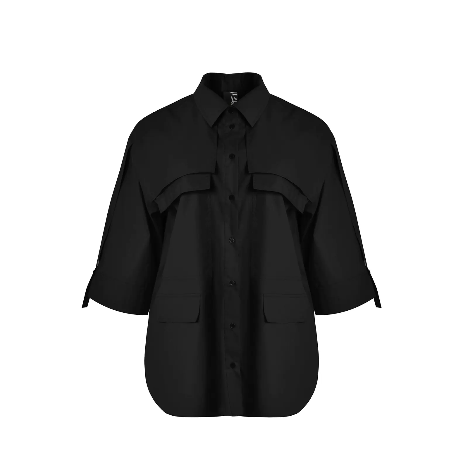 Damen Popeline Hemd mit aufgesetzten Taschen Mat Fashion