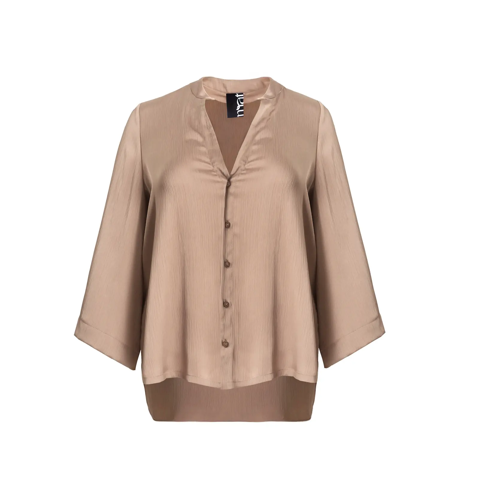 Camicia a maniche lunghe in satin per donna