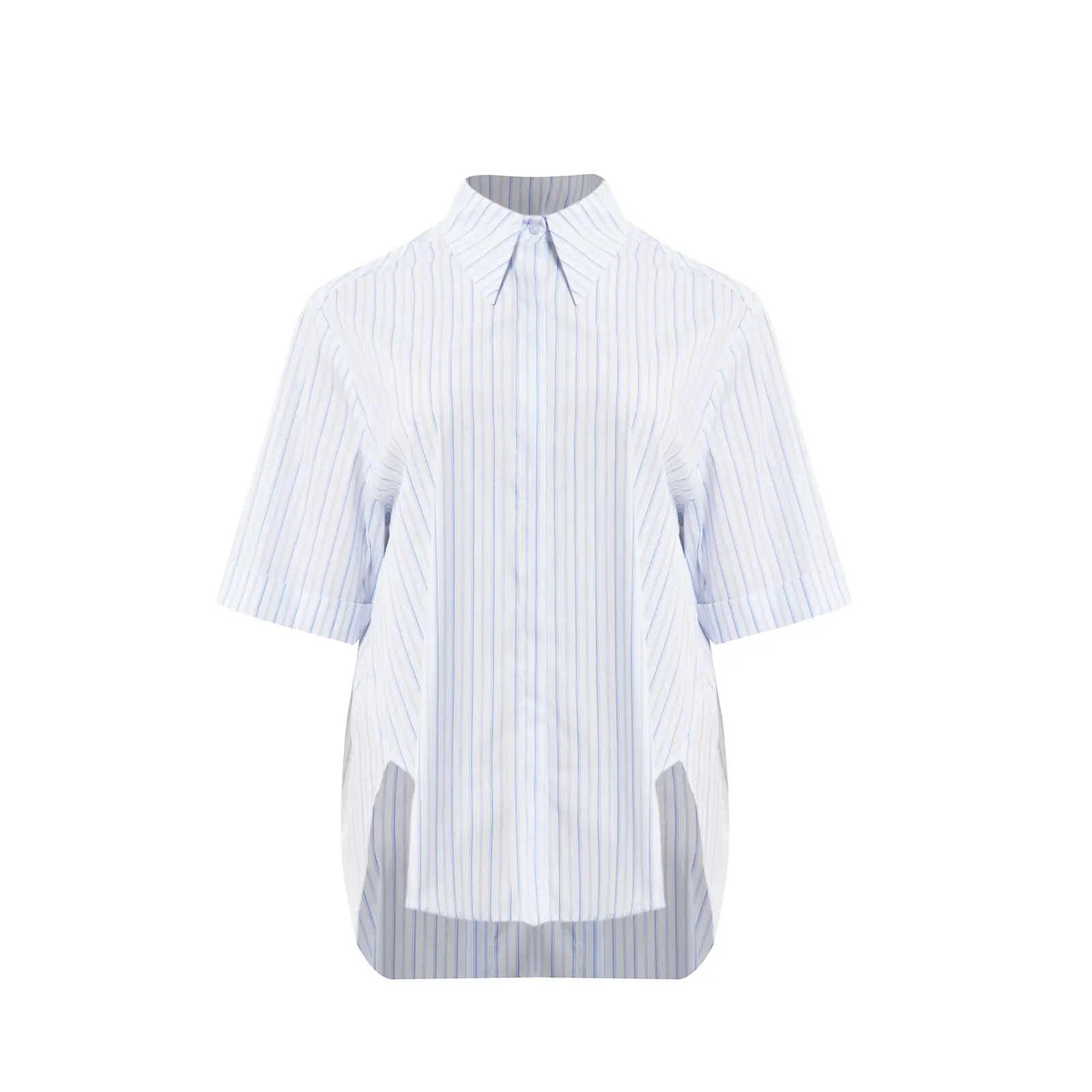 Mat Fashion Women's Blanc Striped Poplin Shirt