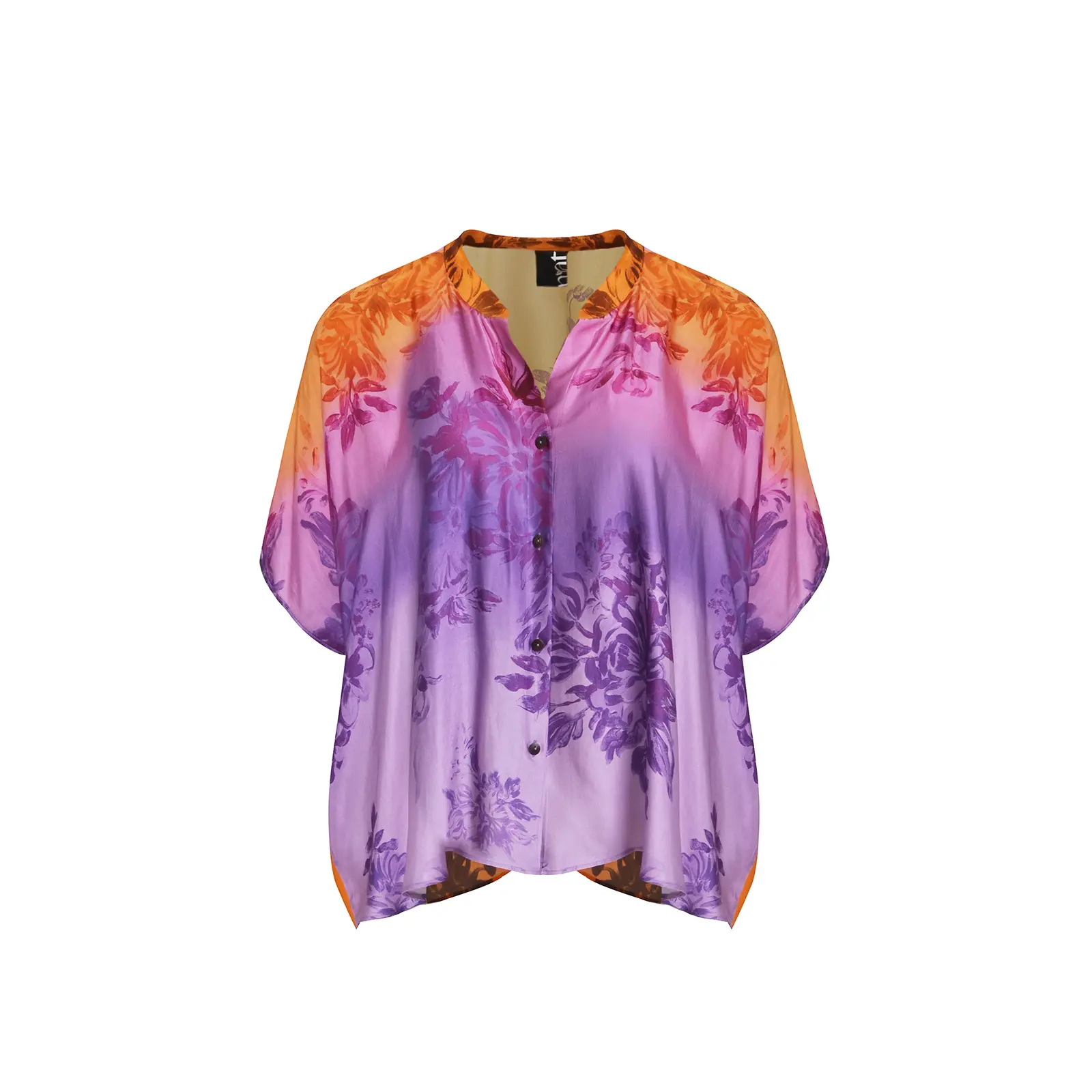 Mat Fashion Women's Violet Floral Viscose Blouse