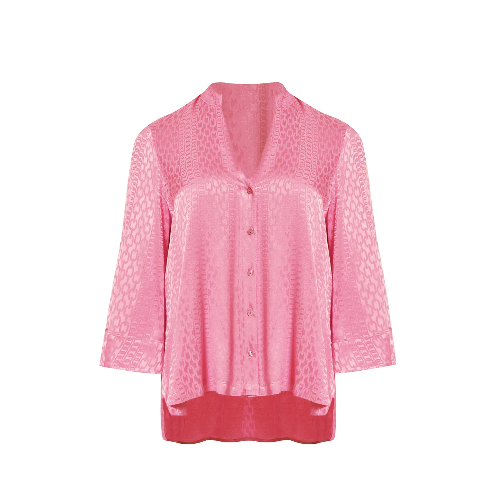 Mat Fashion Women's Rose Long Sleeve V-Neck Viscose Blouse