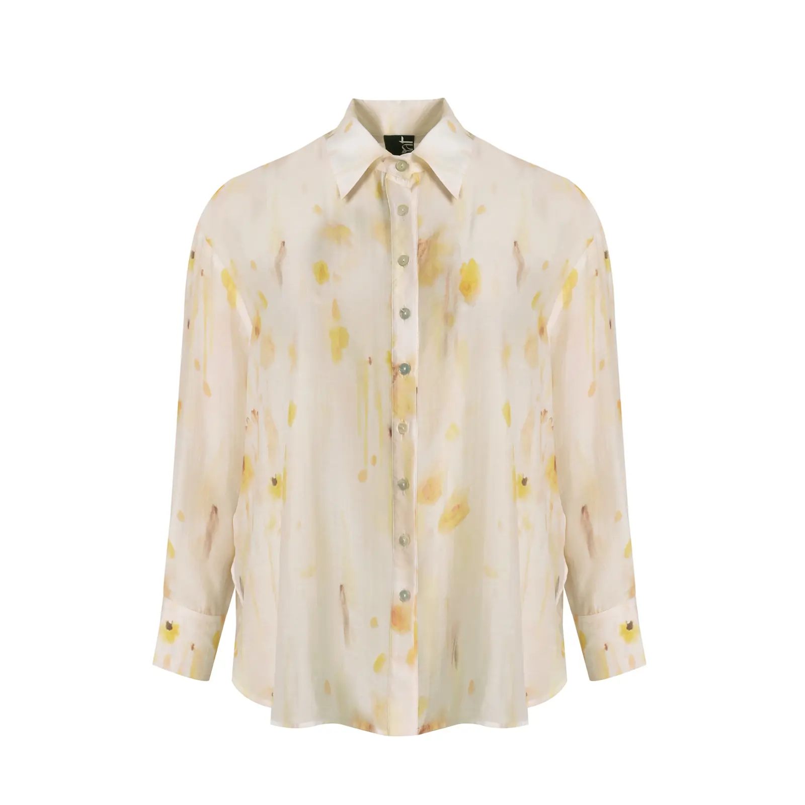 Mat Fashion Women's Jaune Long Sleeve Shirt Artistic-Print