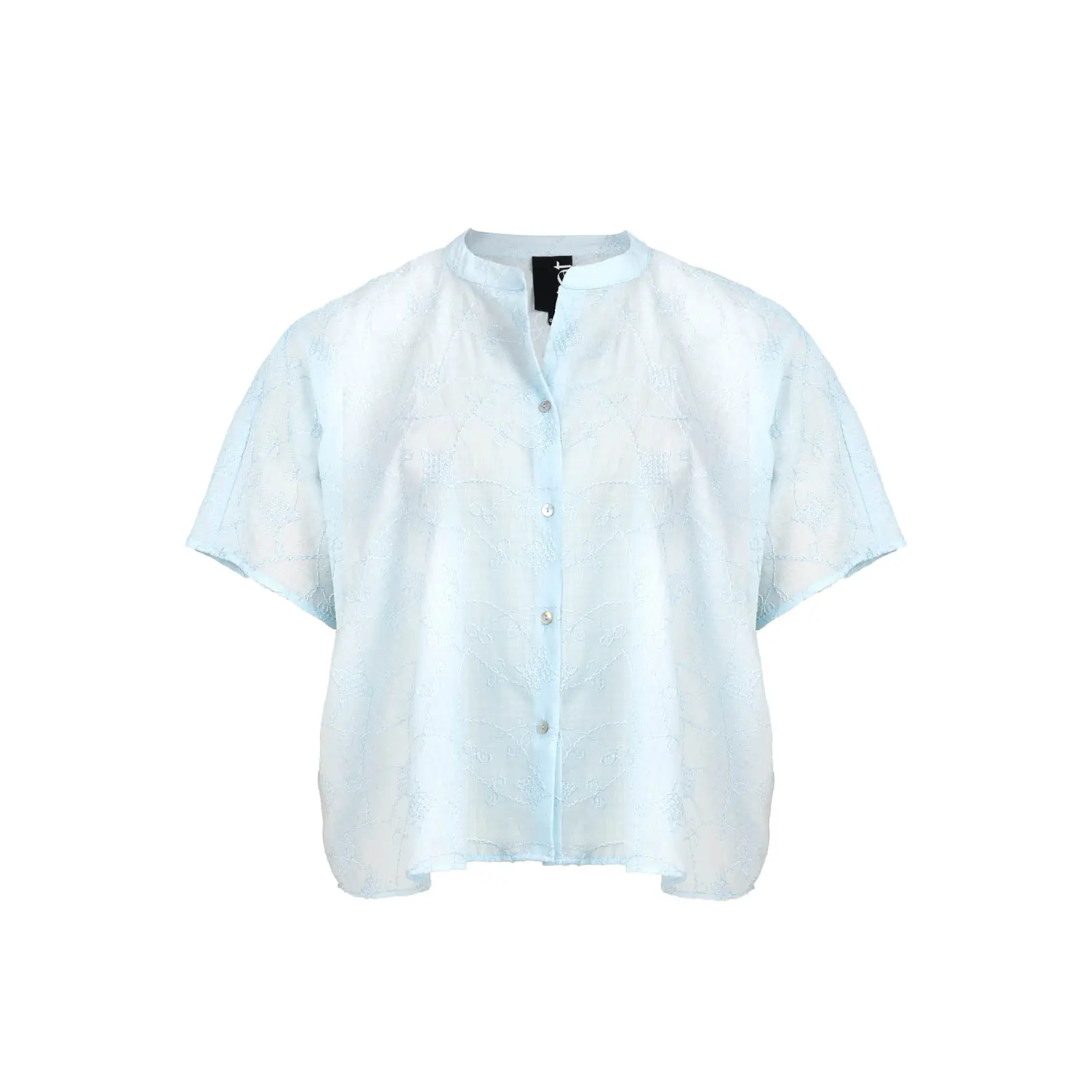Mat Fashion Women's Bleu Fully Embroidered Shirt