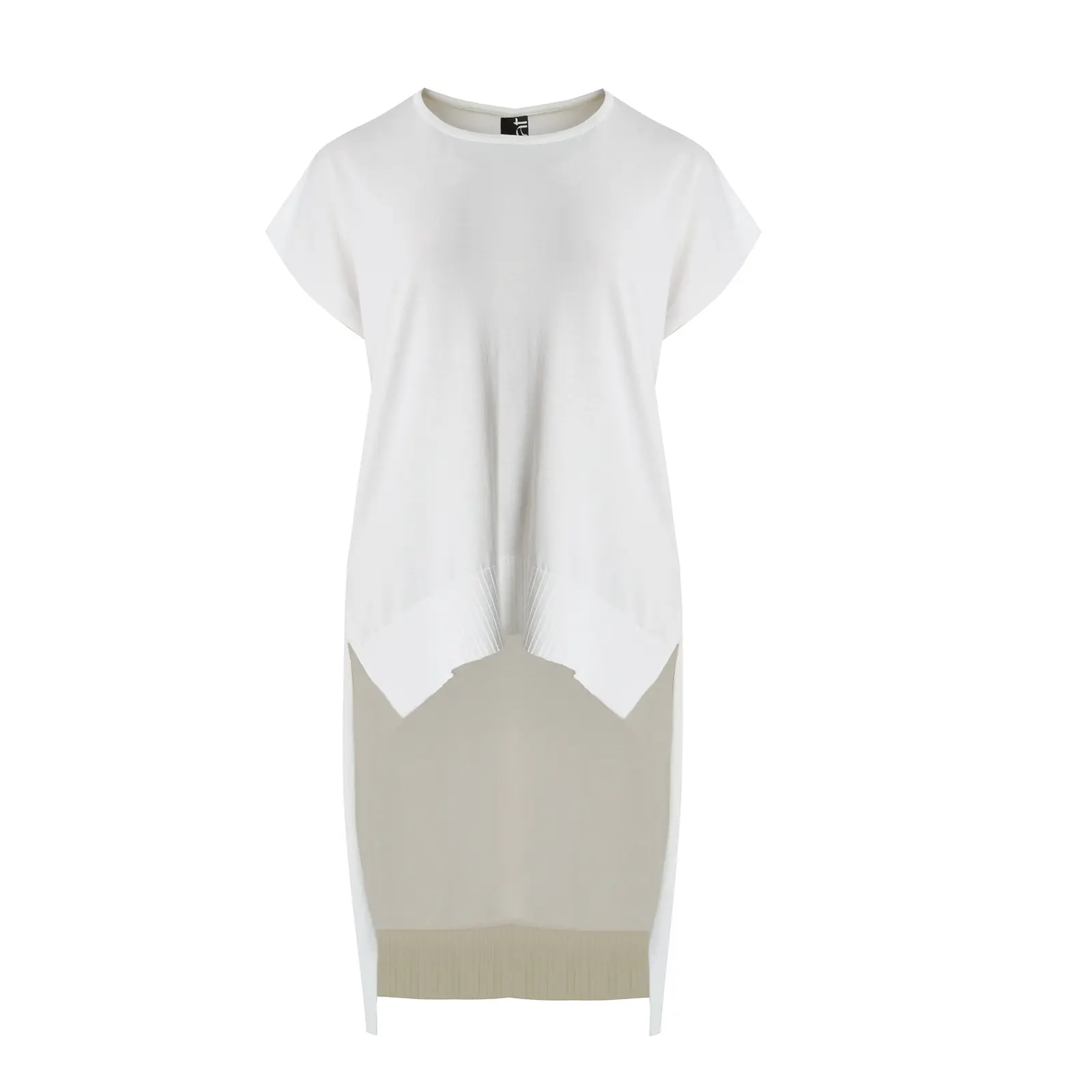 Mat Fashion Women's Blanc Asymmetrical Knit Tunic For