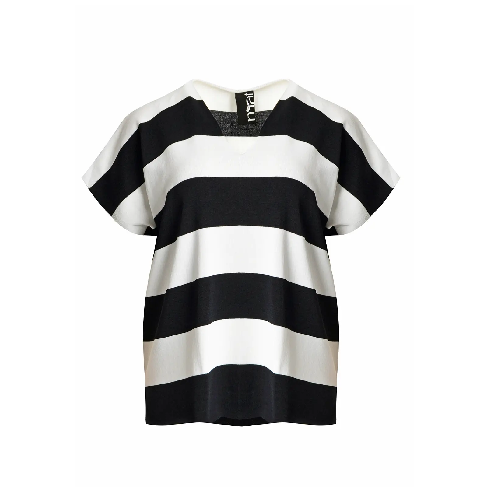 Mat Fashion Women's Noir V-Neck Knit T-Shirt
