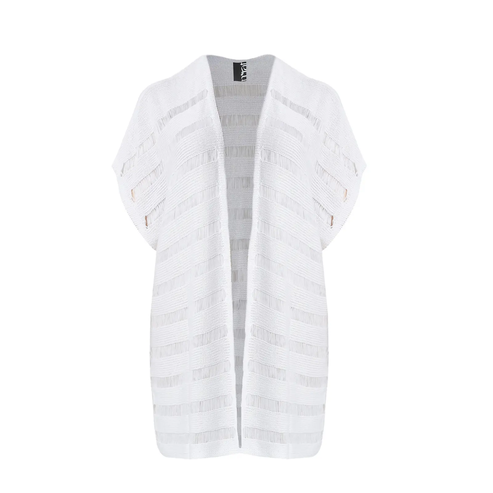 Mat Fashion Women's Blanc Textured Knit Cardigan For