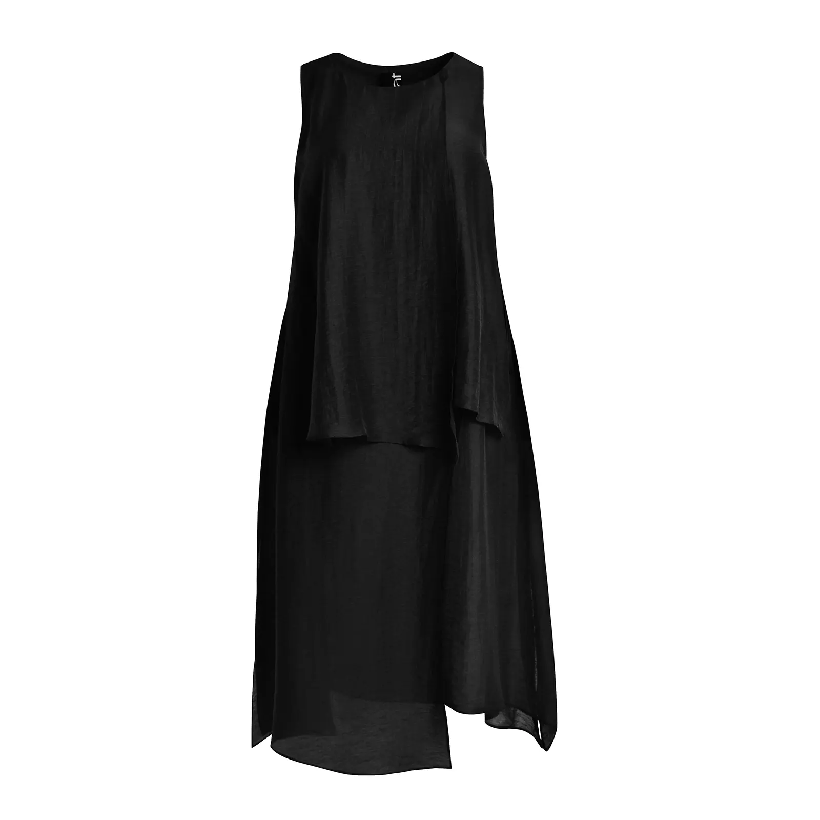 Mat Fashion Women's Noir Linen Blend Sleeveless Dress Layered