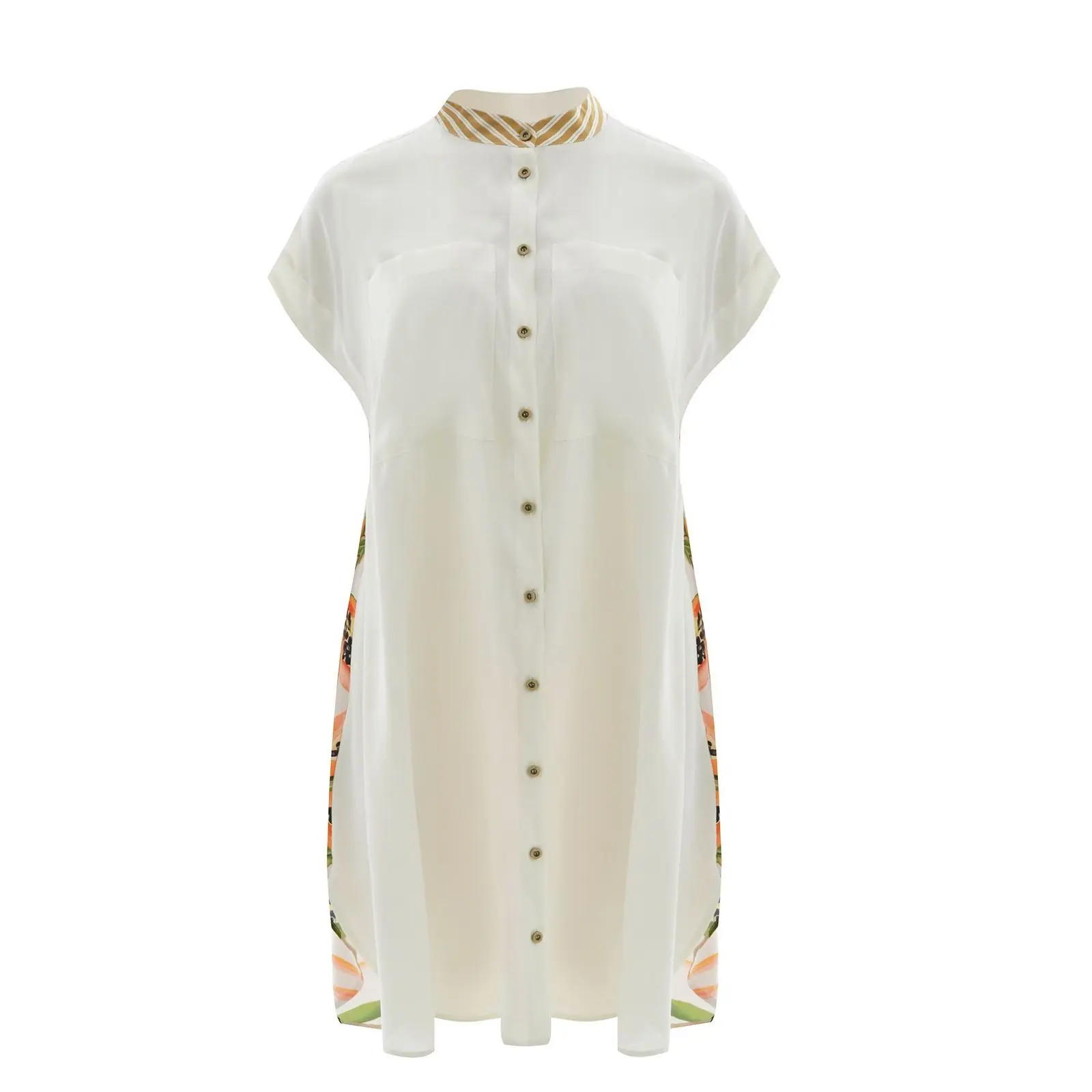 Lange Kleid mit Papaya-Print auf der Rückseite Damen Mat Fashion