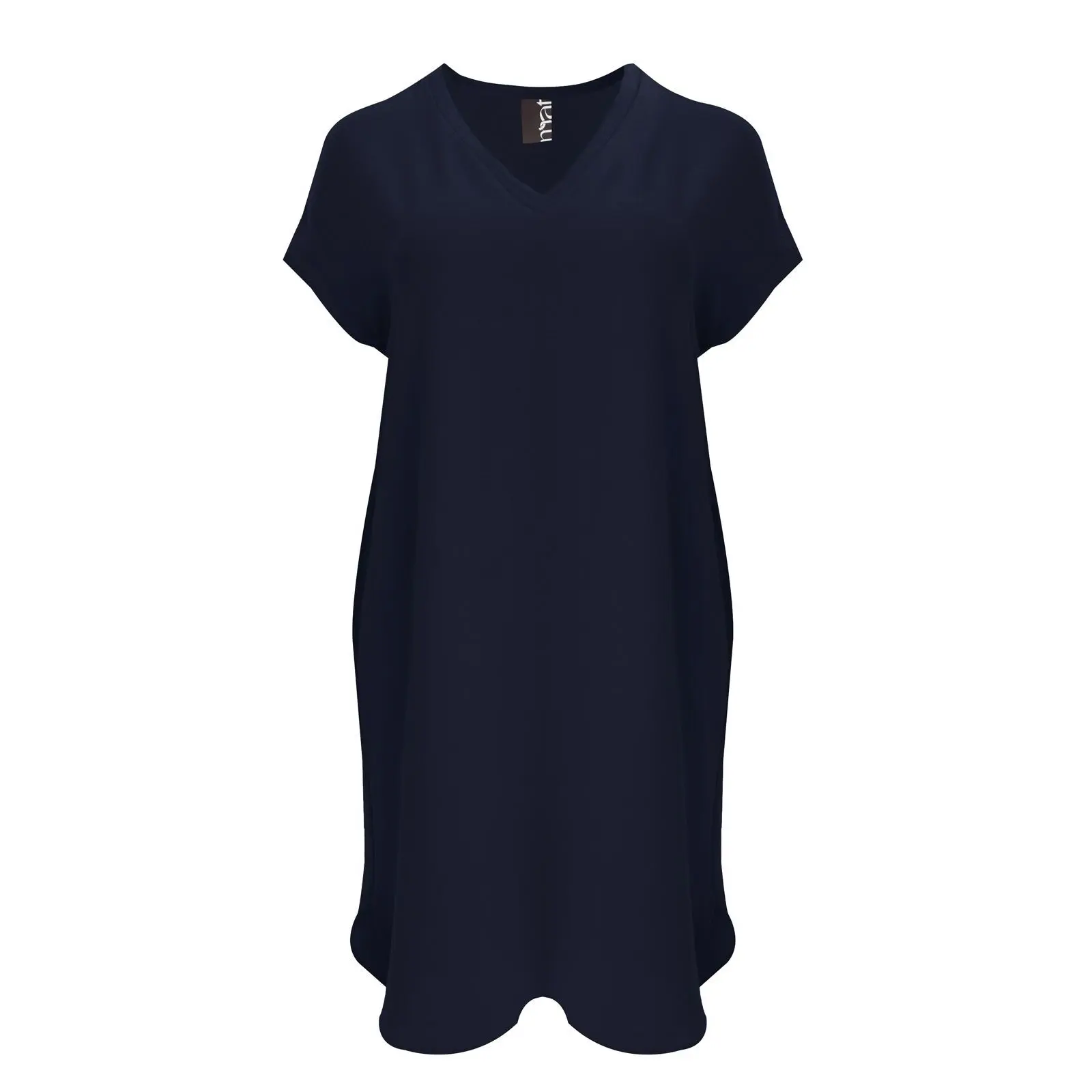 Mat Fashion Women's Bleu V-Neck Crepe Dress Airwashed