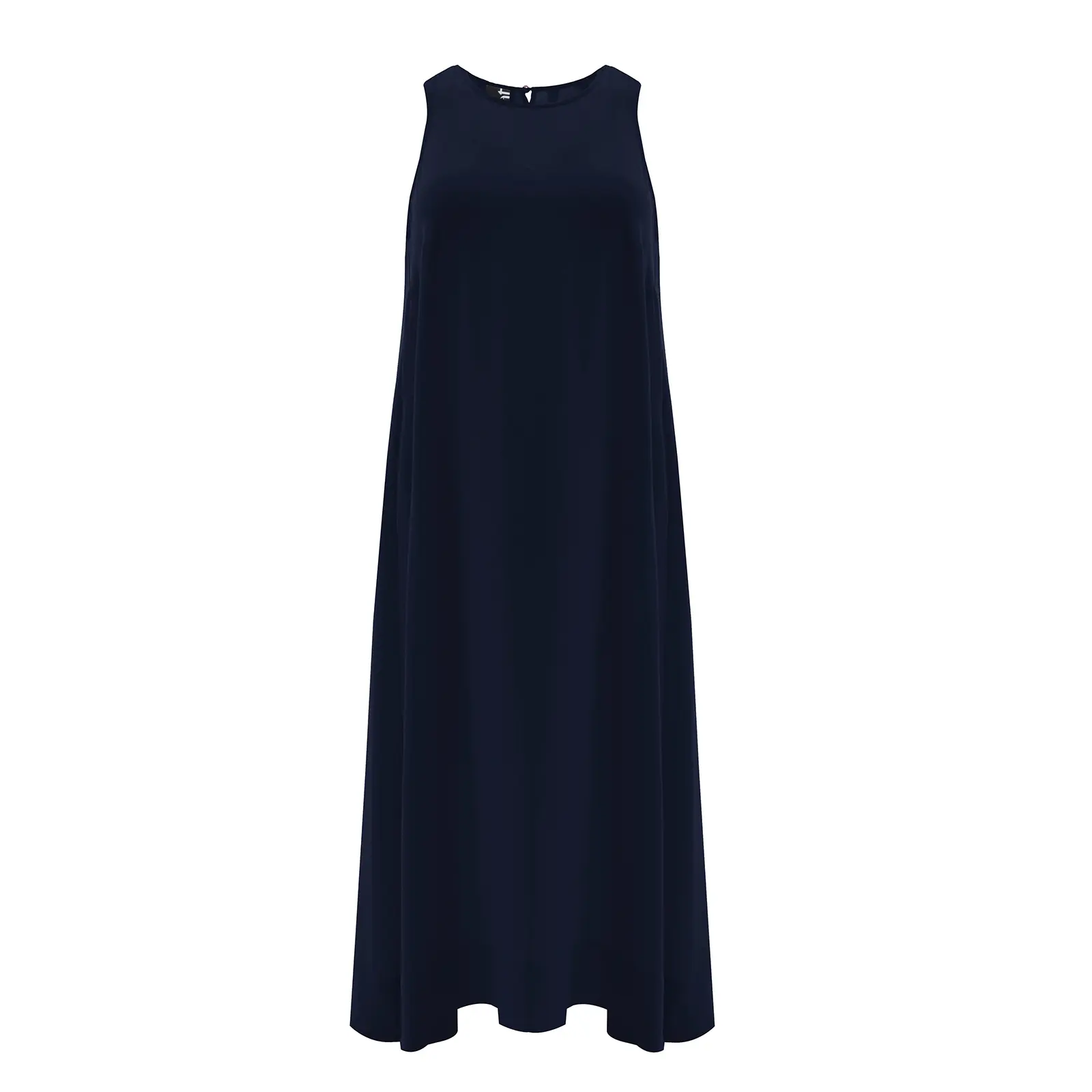 Abito lungo senza maniche in crepe donna