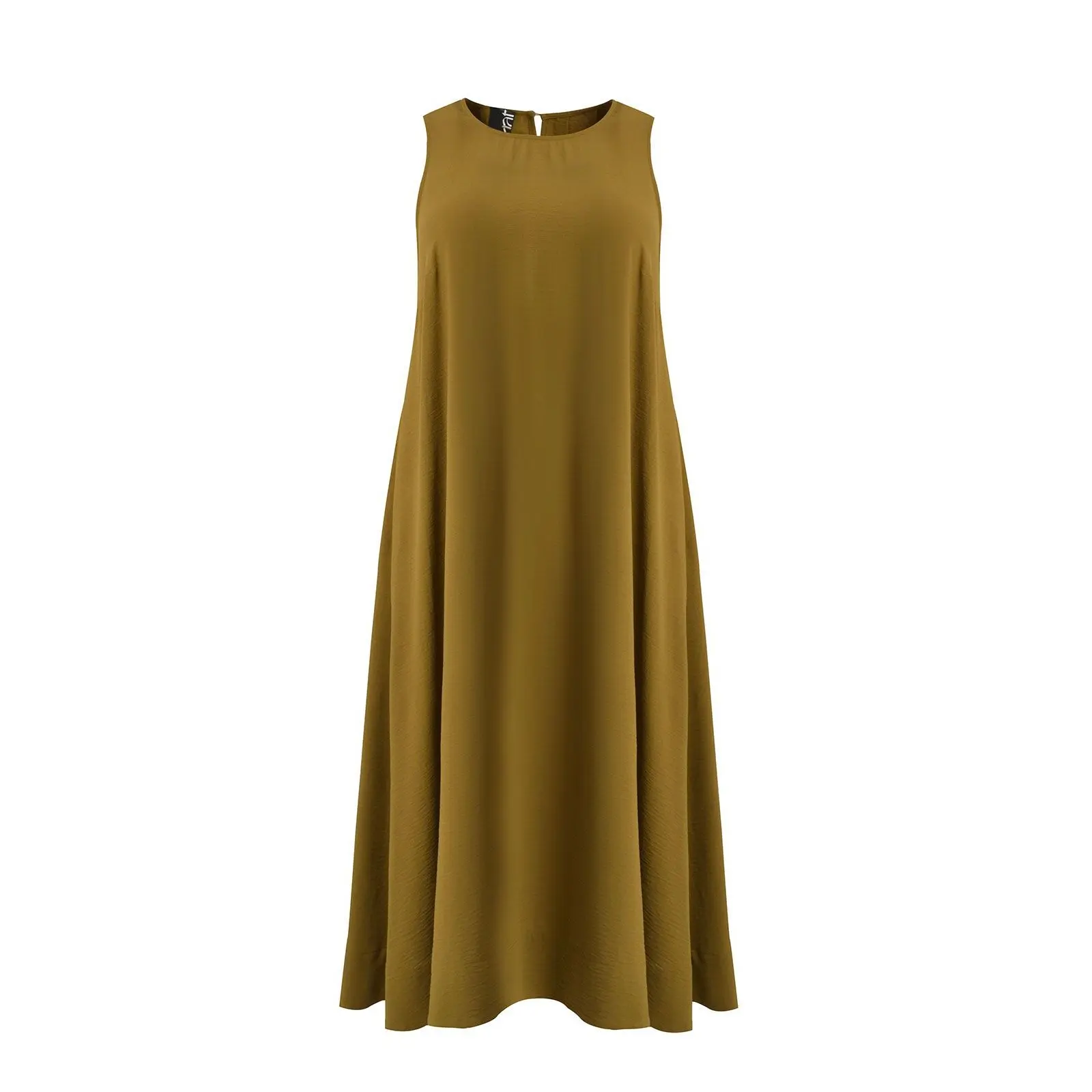 Mat Fashion Women's Vert Sleeveless Long Crepe Dress For