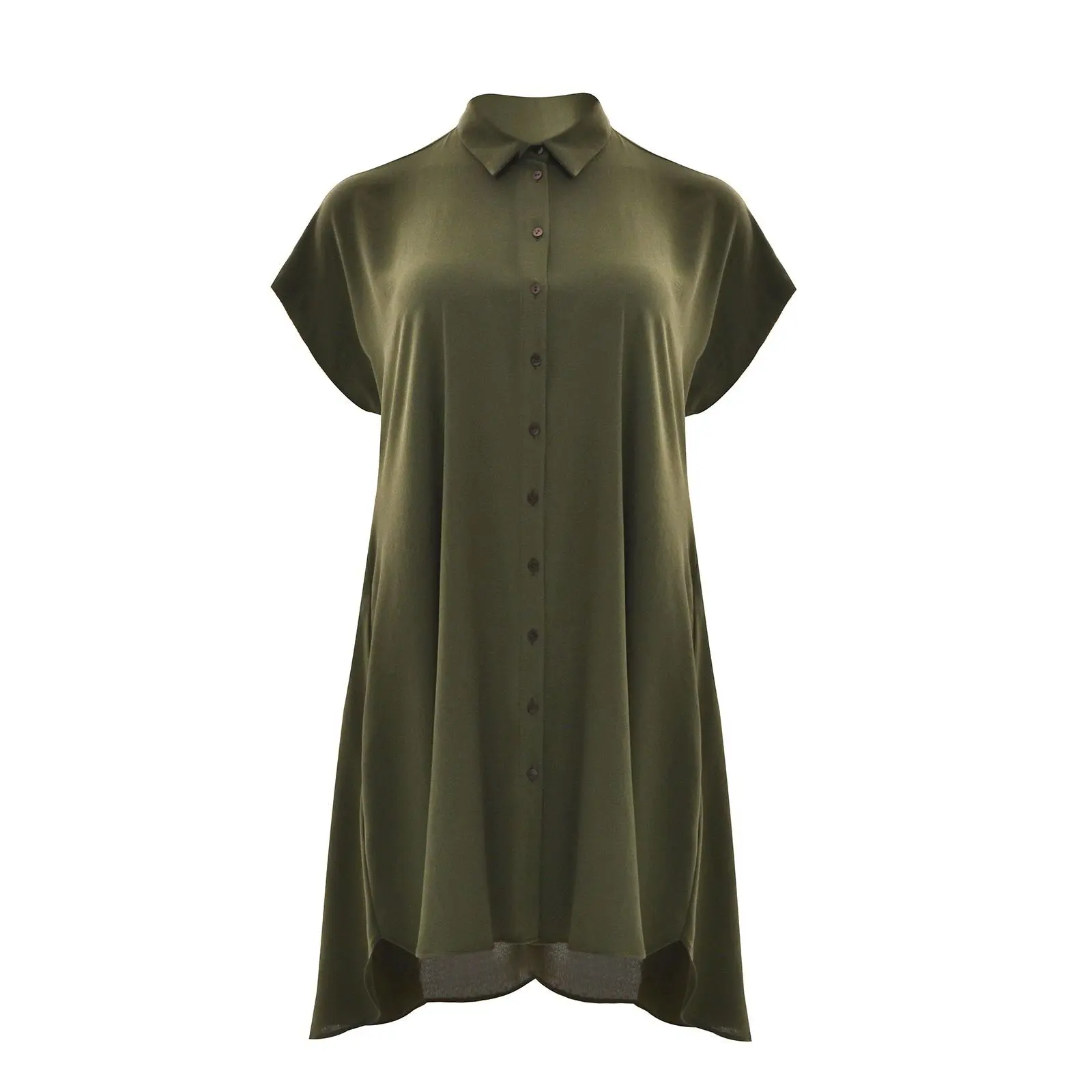 Mat Fashion Women's Vert Midi Shirt Dress In Crepe