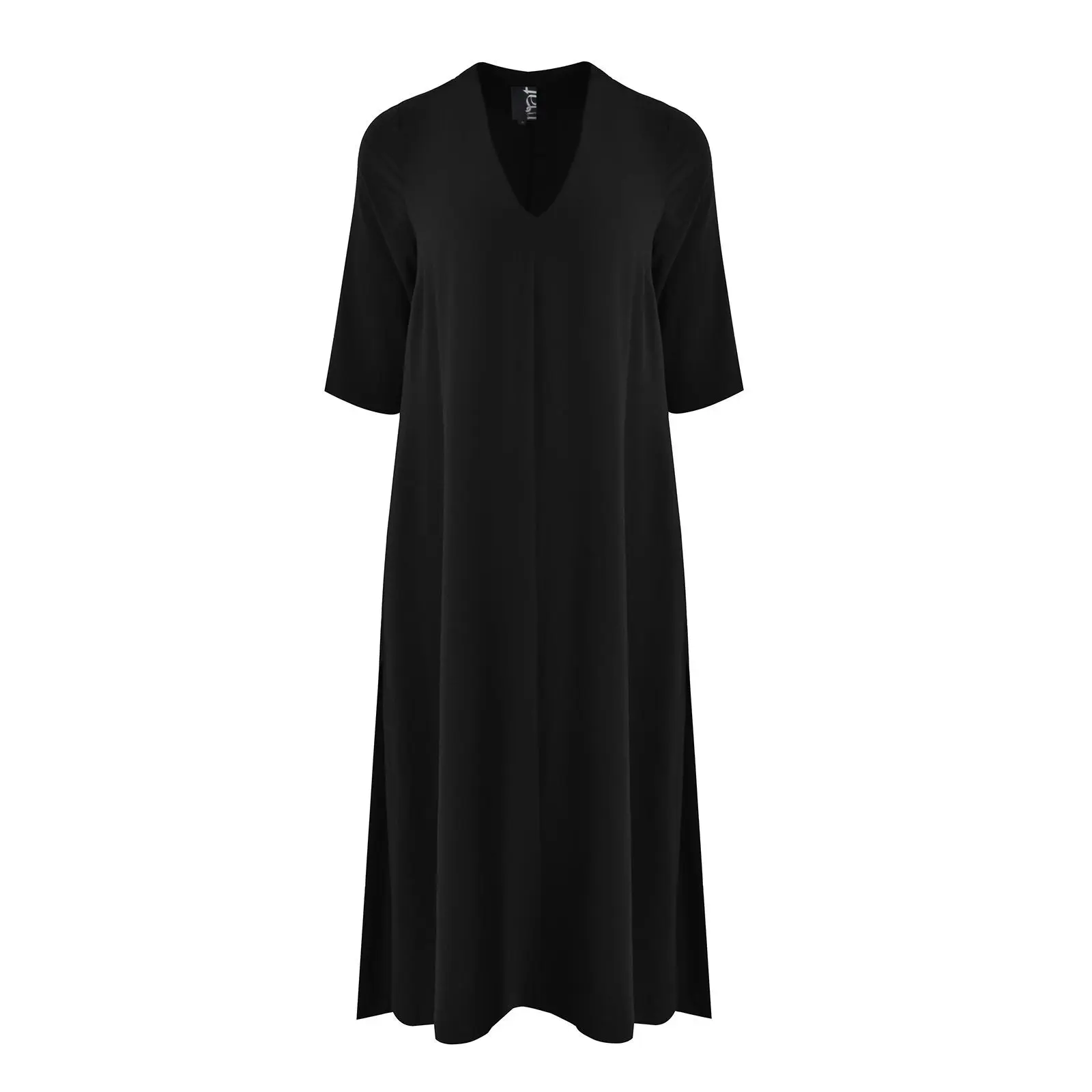 Mat Fashion Women's Noir Long Crepe Dress
