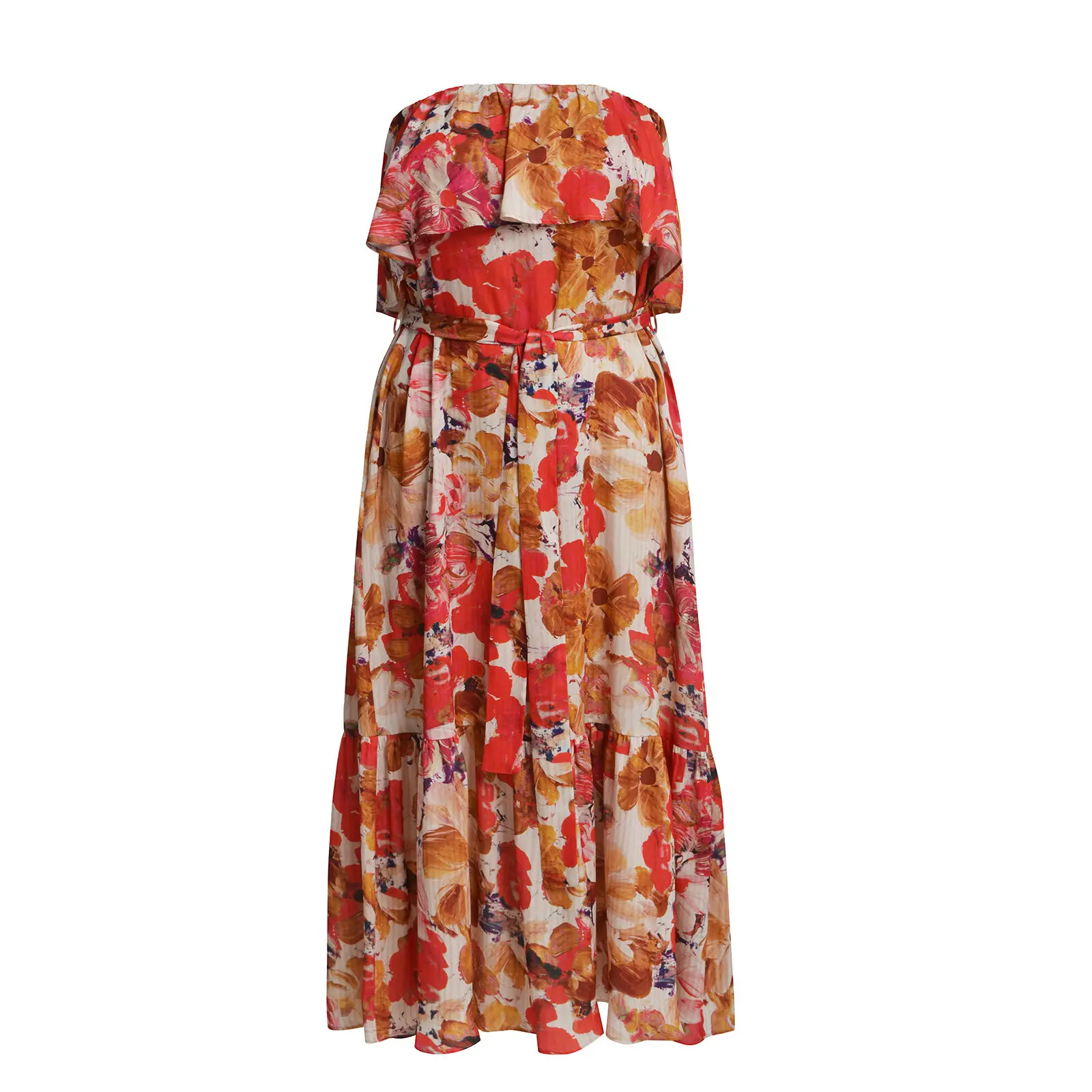 Blumen Bustierkleid mit Gürtel Damen Mat Fashion