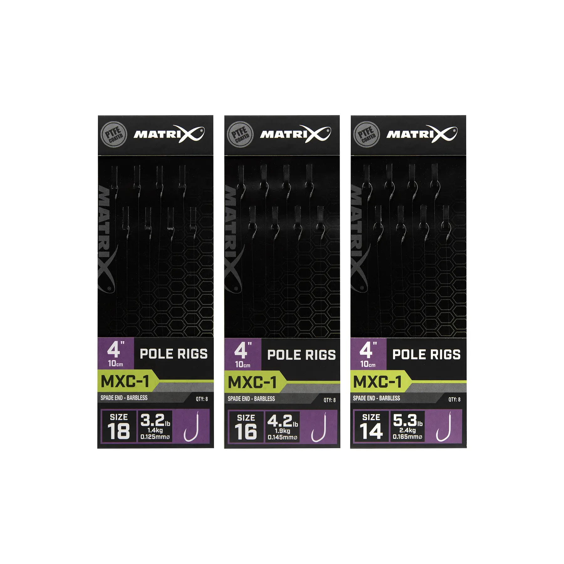 8er Pack Vorfächer ohne Dorn Matrix MXC-1 pole Rig