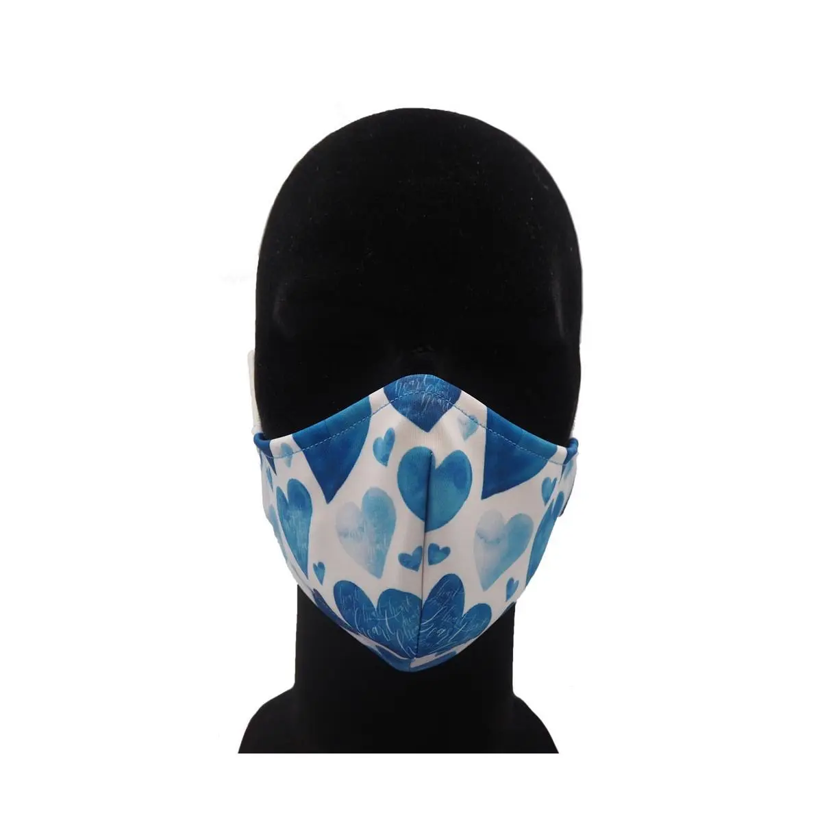 Matt Unisex Blanc Face Mask Hearts