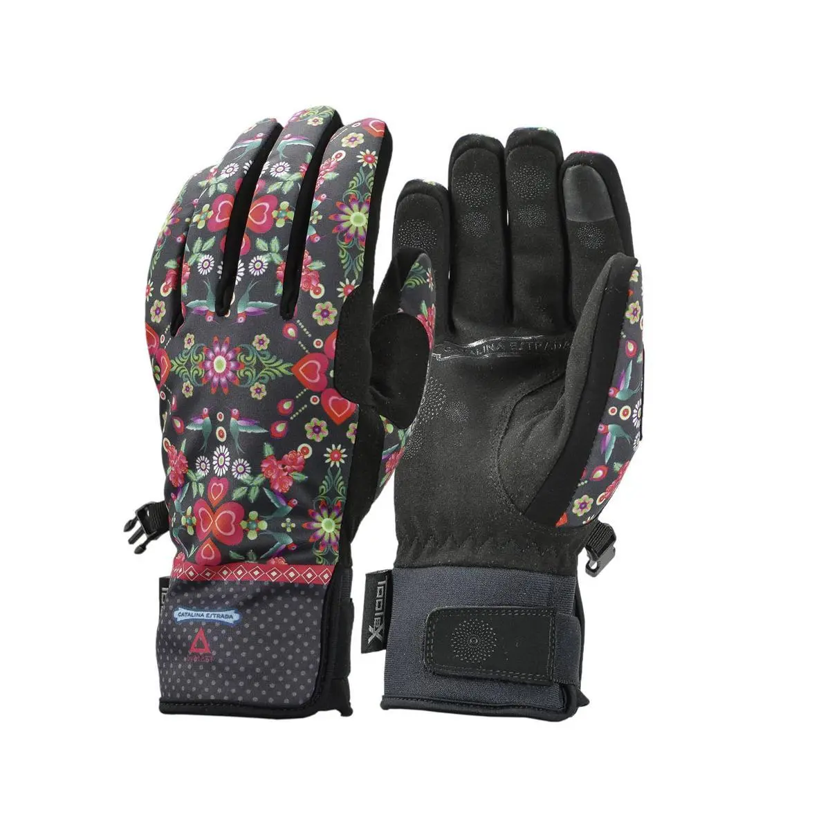 Matt Unisex Noir Printed Gloves Catalina Estrada Tootex Amor Noche
