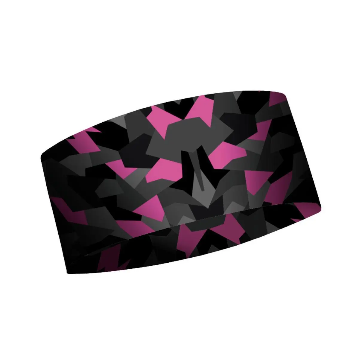 Matt Unisex Noir Single Layer Camo Headband Geometric